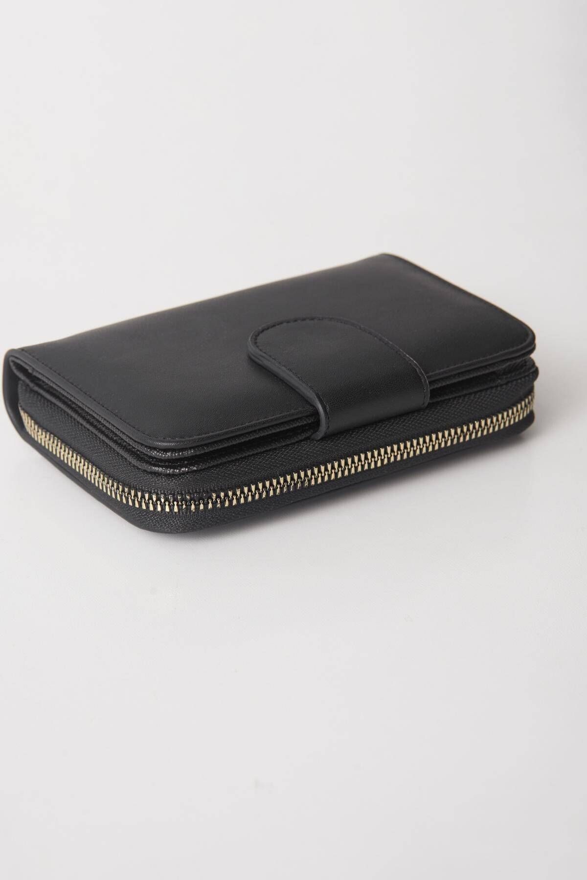 Addax-Czdn77-F9 Model Wallet with Zipper and Snap Closure 5