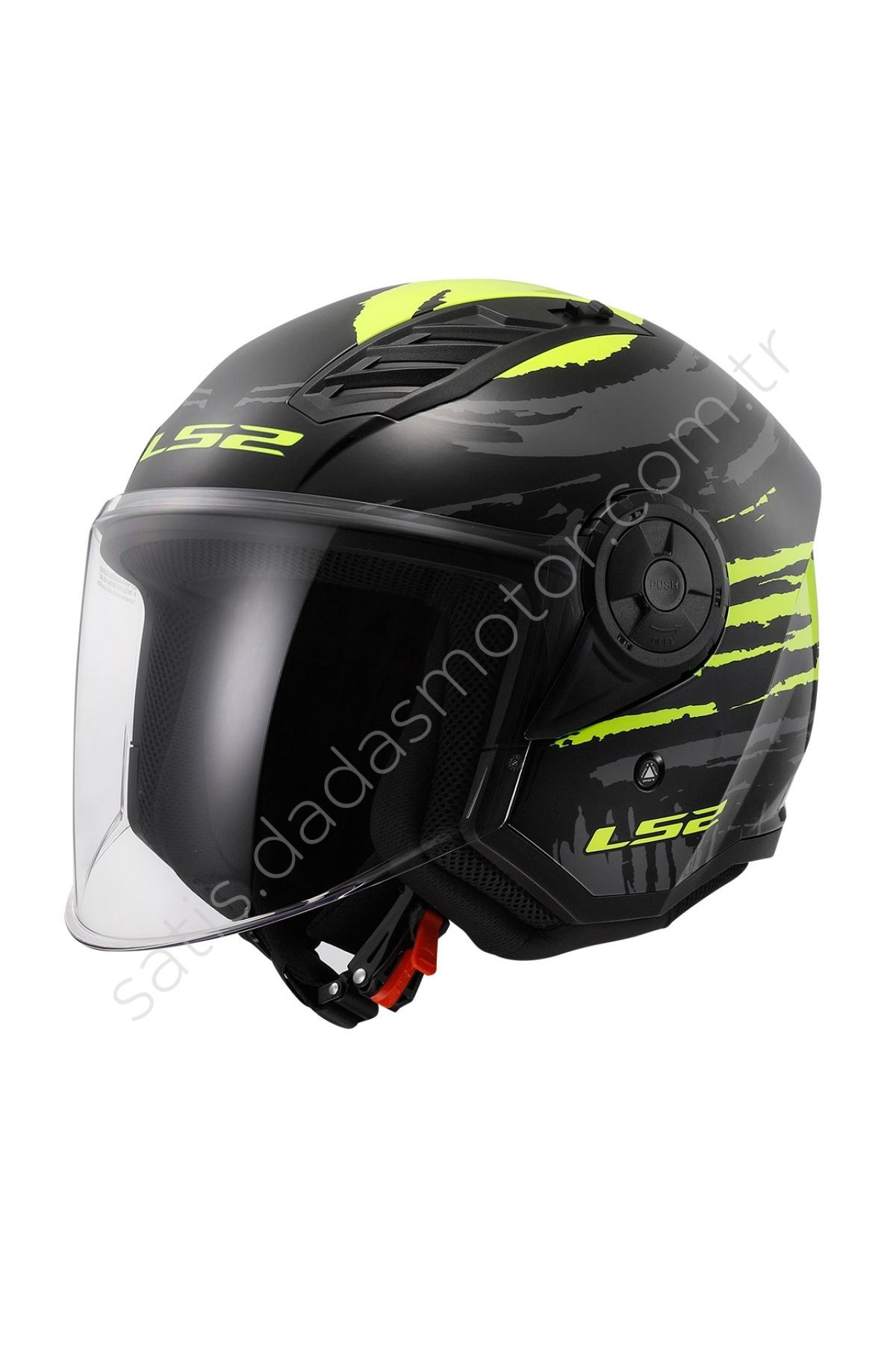 LS2 AIRFLOW 2 BRUSH SİYAH-NEON SARI AÇIK KASK