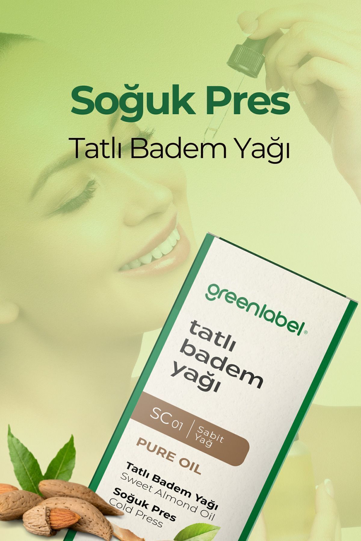 Tatlı Badem Yağı Soğuk Sıkım %100 Doğal Ve Saf 50ml — GLY-054 — تصویر 3 از 3