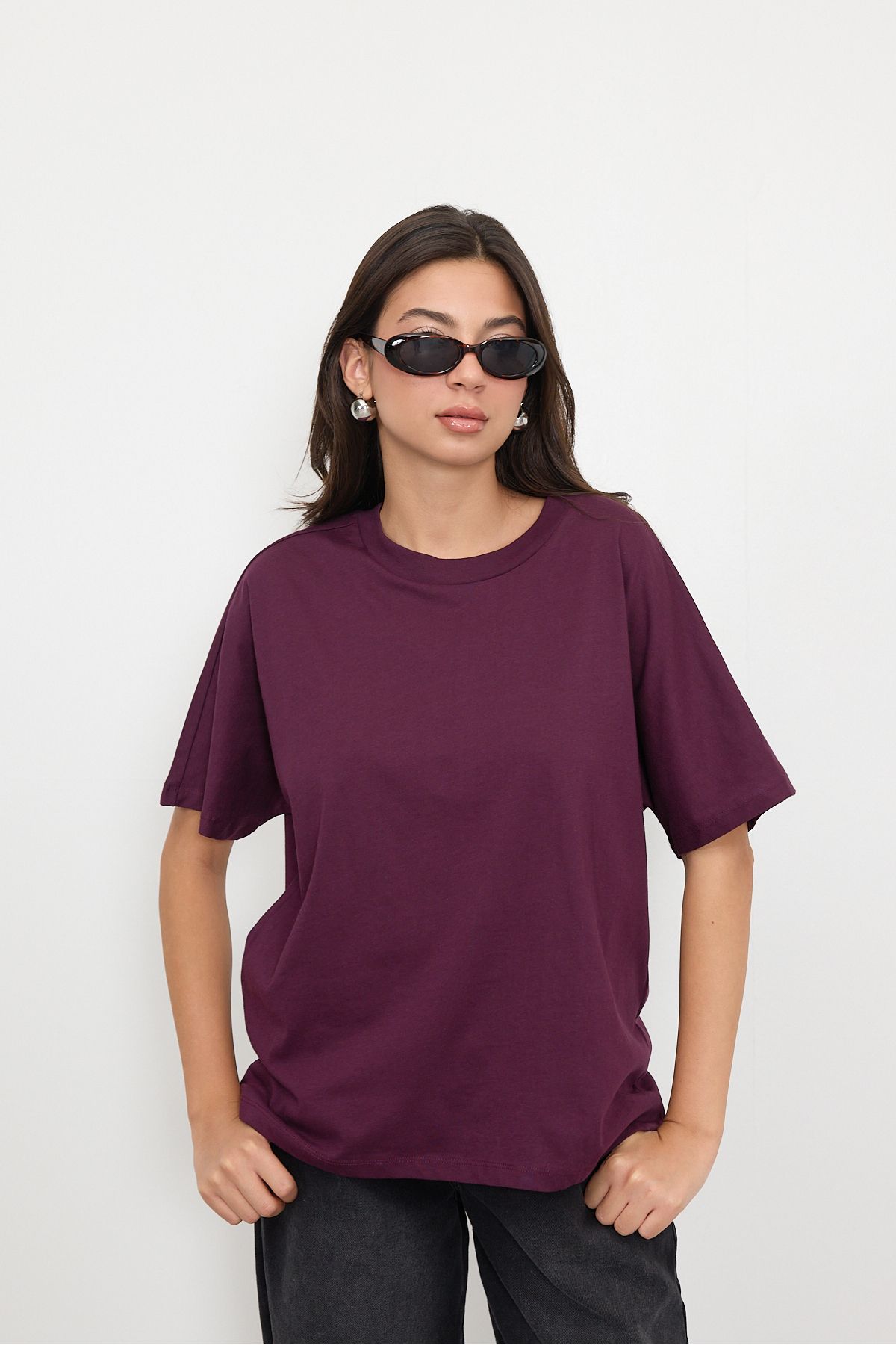 Addax-Tricou de bază cu mânecă scurtă supradimensionat - P0730-J6J7Y4 2