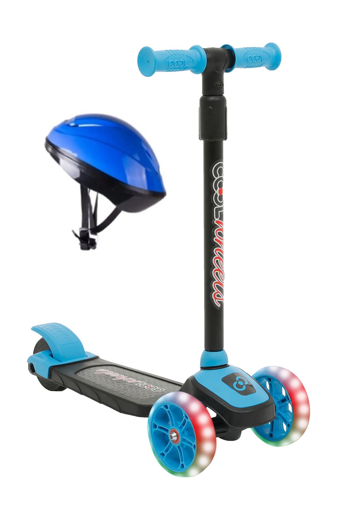 Cool Wheels Kasklı Twist Led Işıklı 3 Tekerlekli Çocuk Scooter