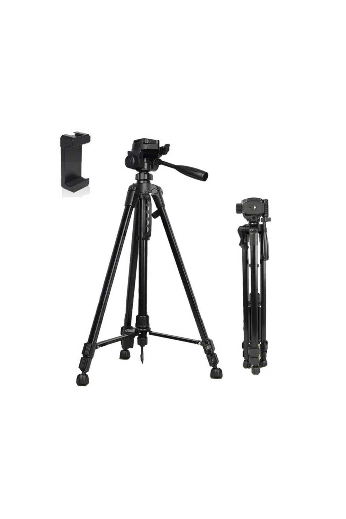 bbtech Telefon/Fotoğraf Makinesi/Kamera ile Uyumlu 1,4 Metre Ayarlanabilen Su Terazili Profesyonel Tripod