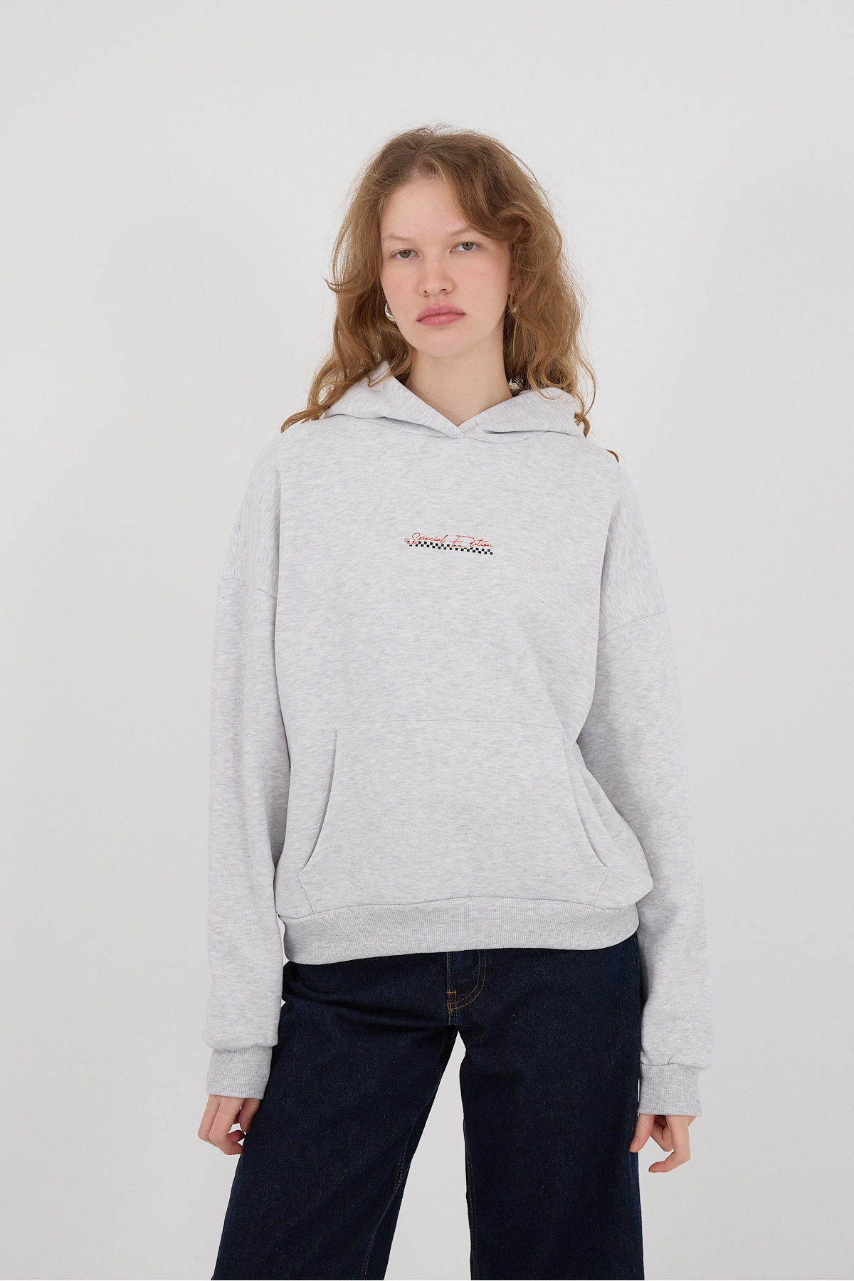 Addax-Car Back Printed Raised Sweatshirt S1614-J6 5