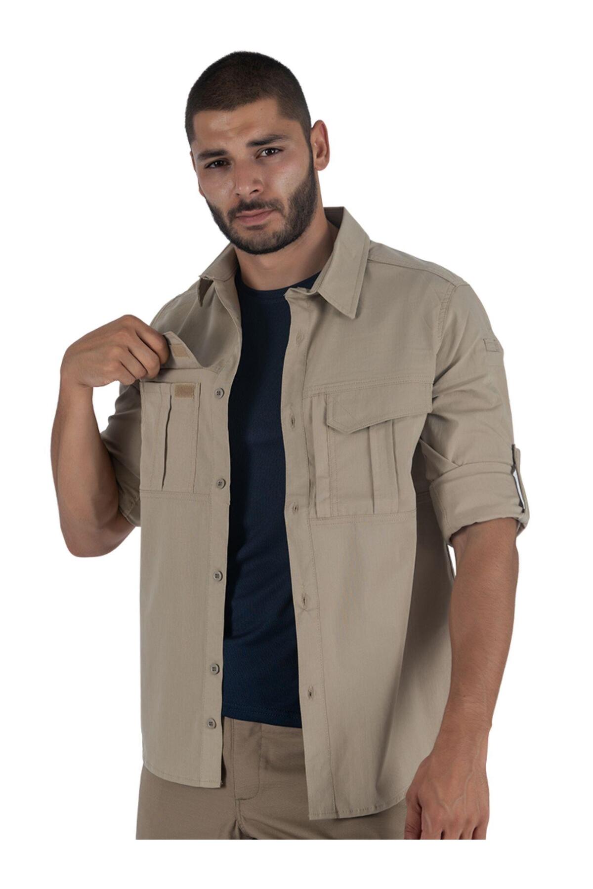 Outdoor Tactical Shirt Protection Swat Shirt with Zipper Pockets - 424