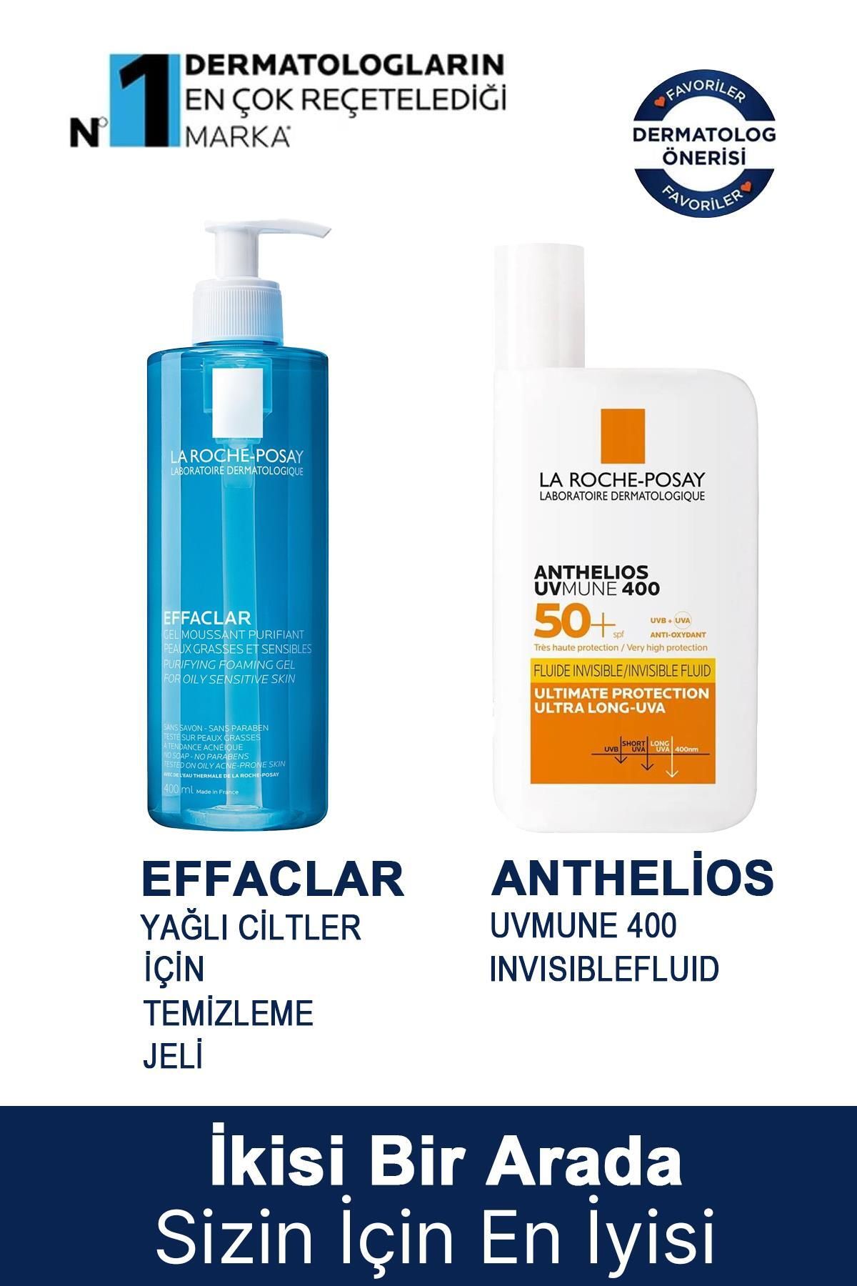 La Roche Posay Anthelios UVmune 400 Invisible Fluid SPF50+ 50 ml + La Roche Posay Effaclar Gel 400 m