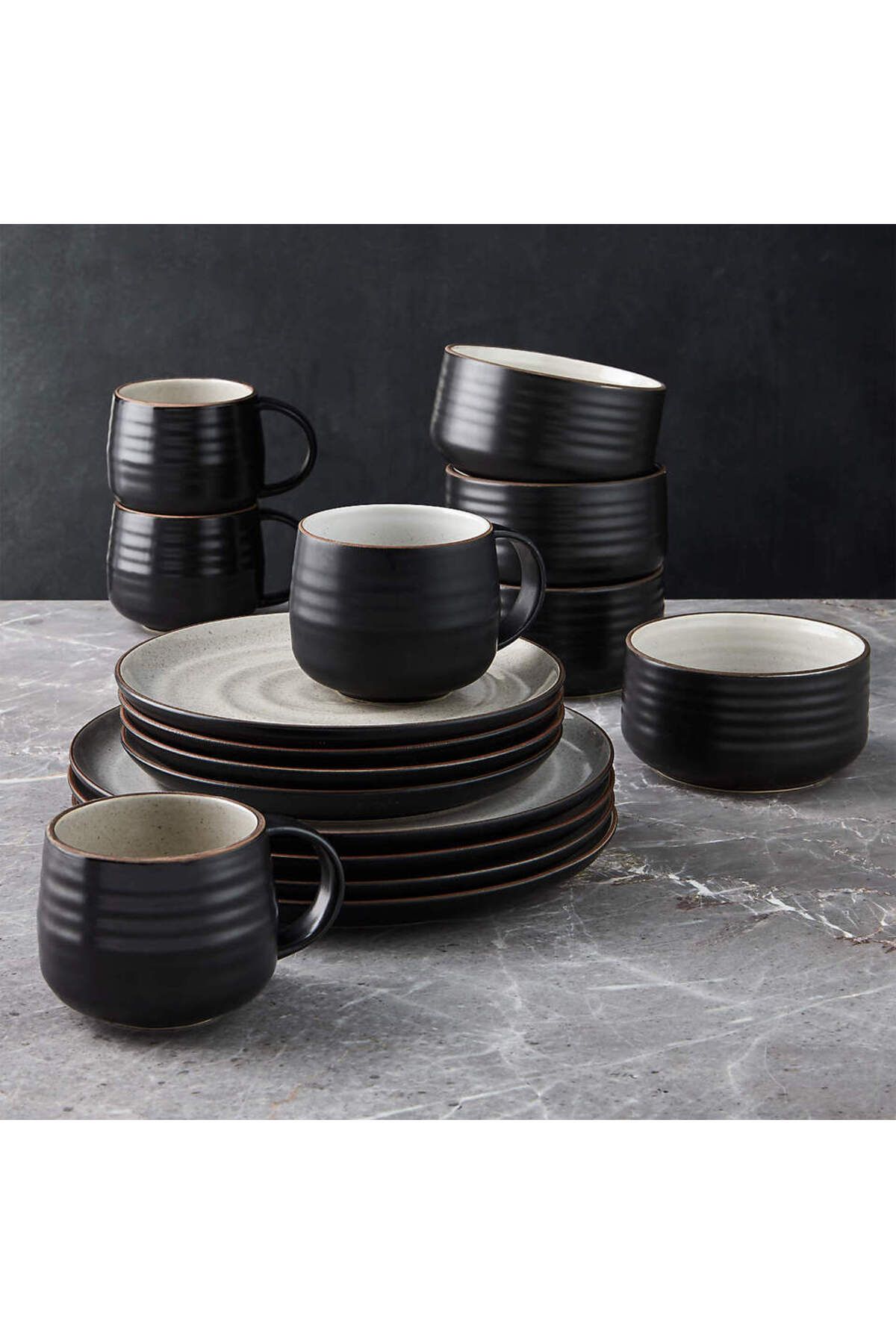 Crate & Barrel 18th Street 16 Parça Yemek Takımı ve Tahıl Kasesi