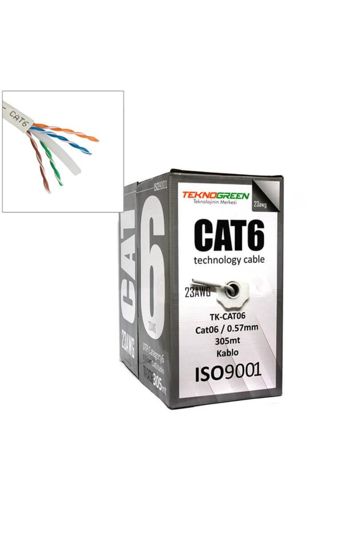 TEKNOGREEN Tk-cat06 305m Cat6 0.57mm Cca Kablo Gri