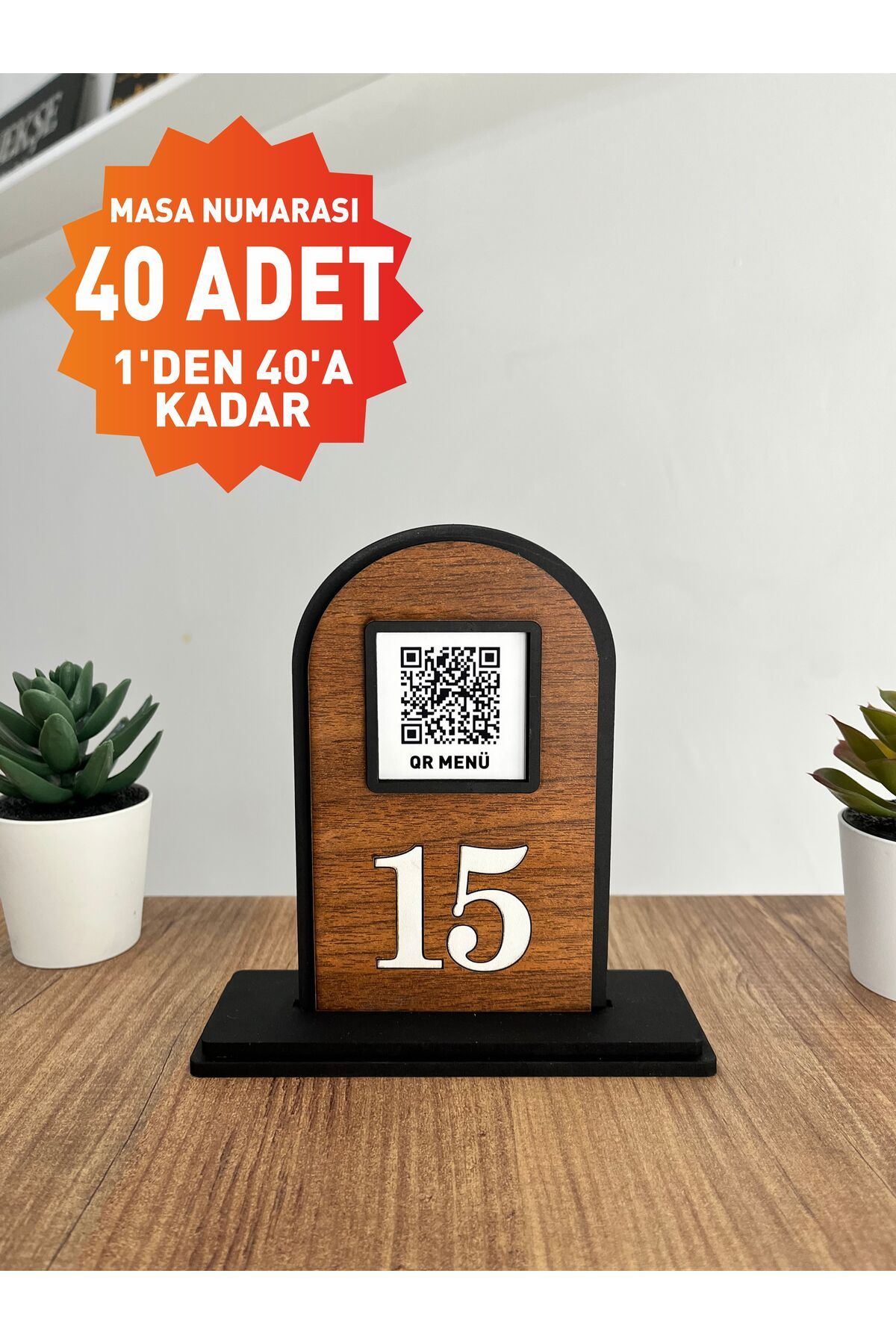 Menü Tasarım MASA NUMARASI QR MENÜ PENCERELİ / 40 ADET