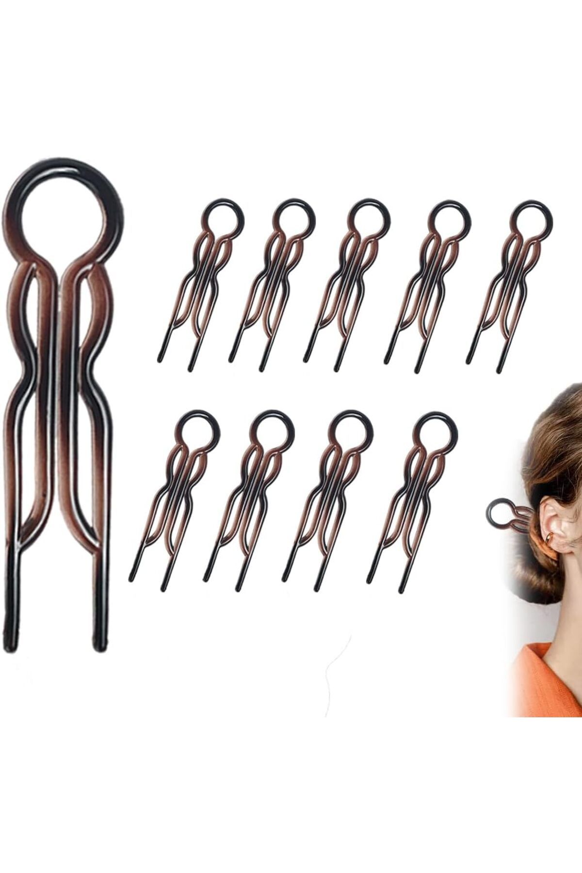 AURRARİ Ekay Hair Pin Topuz Saç Toplama Apartı 10 Adet