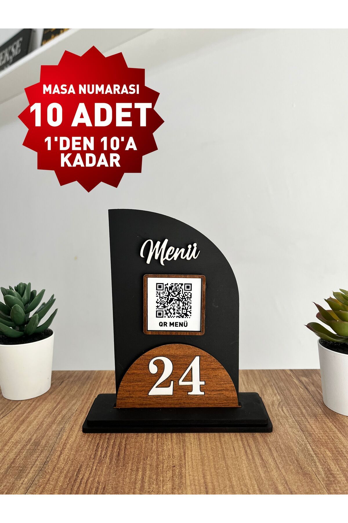 Menü Tasarım MASA NUMARASI QR MENÜ PENCERELİ / 10 ADET