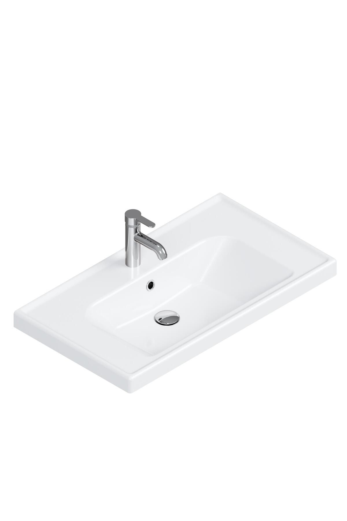 Turkuaz Frame Lavabo 80x45 cm. Beyaz