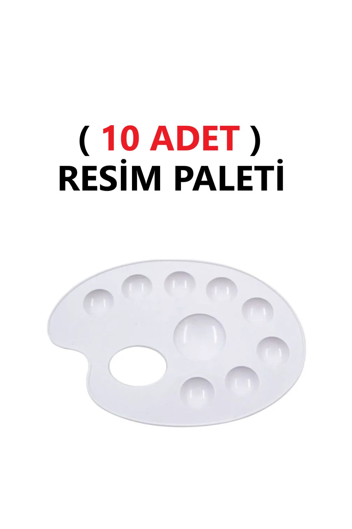 TİFOYS ( 10 ADET ) Resim Boya Paleti - Plastik Palet, Okul Ressam Paleti - 20 cm - 9 Göz