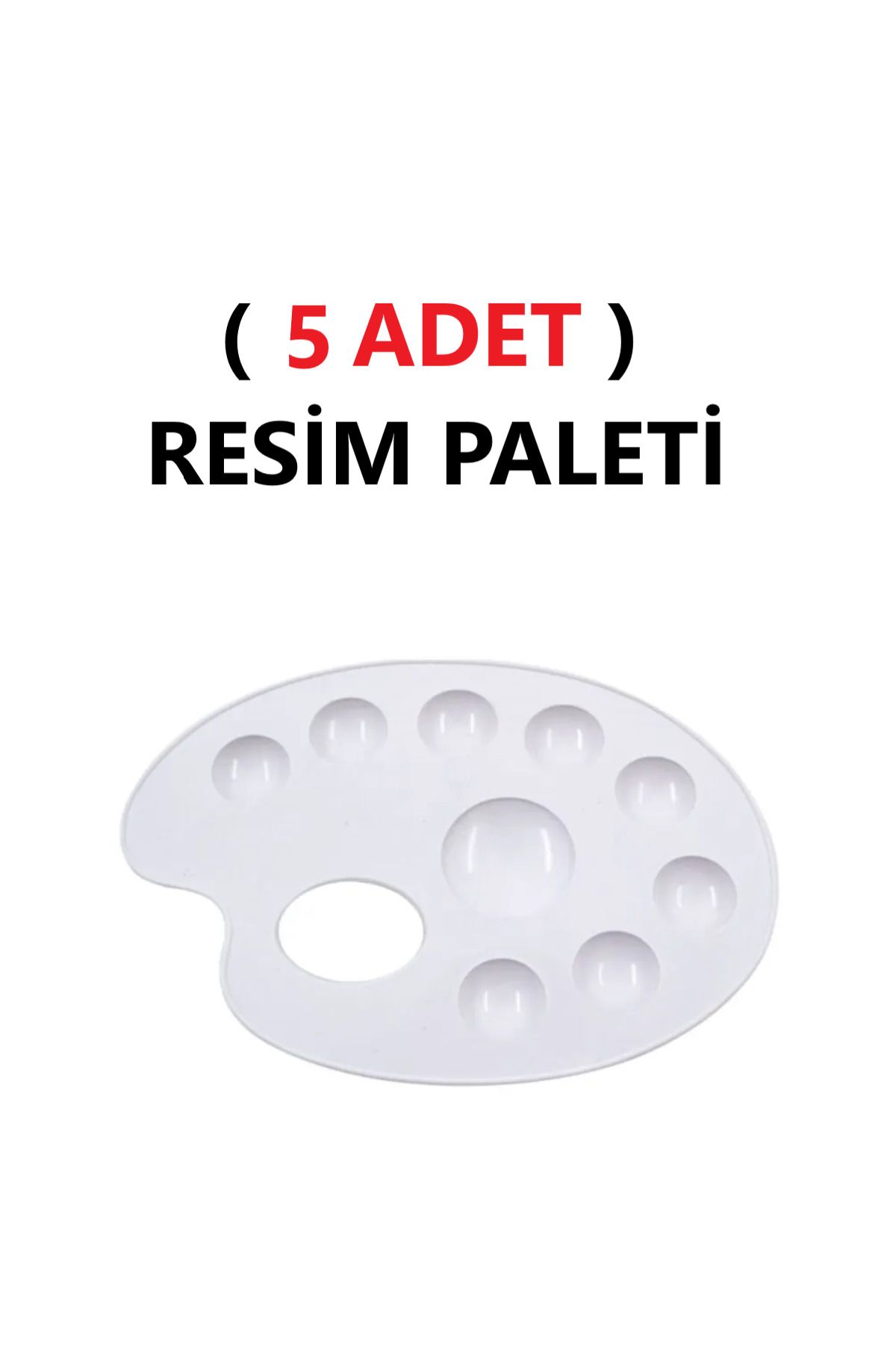 TİFOYS ( 5 ADET ) Resim Boya Paleti - Plastik Palet, Okul Ressam Paleti - 20 cm - 9 Göz