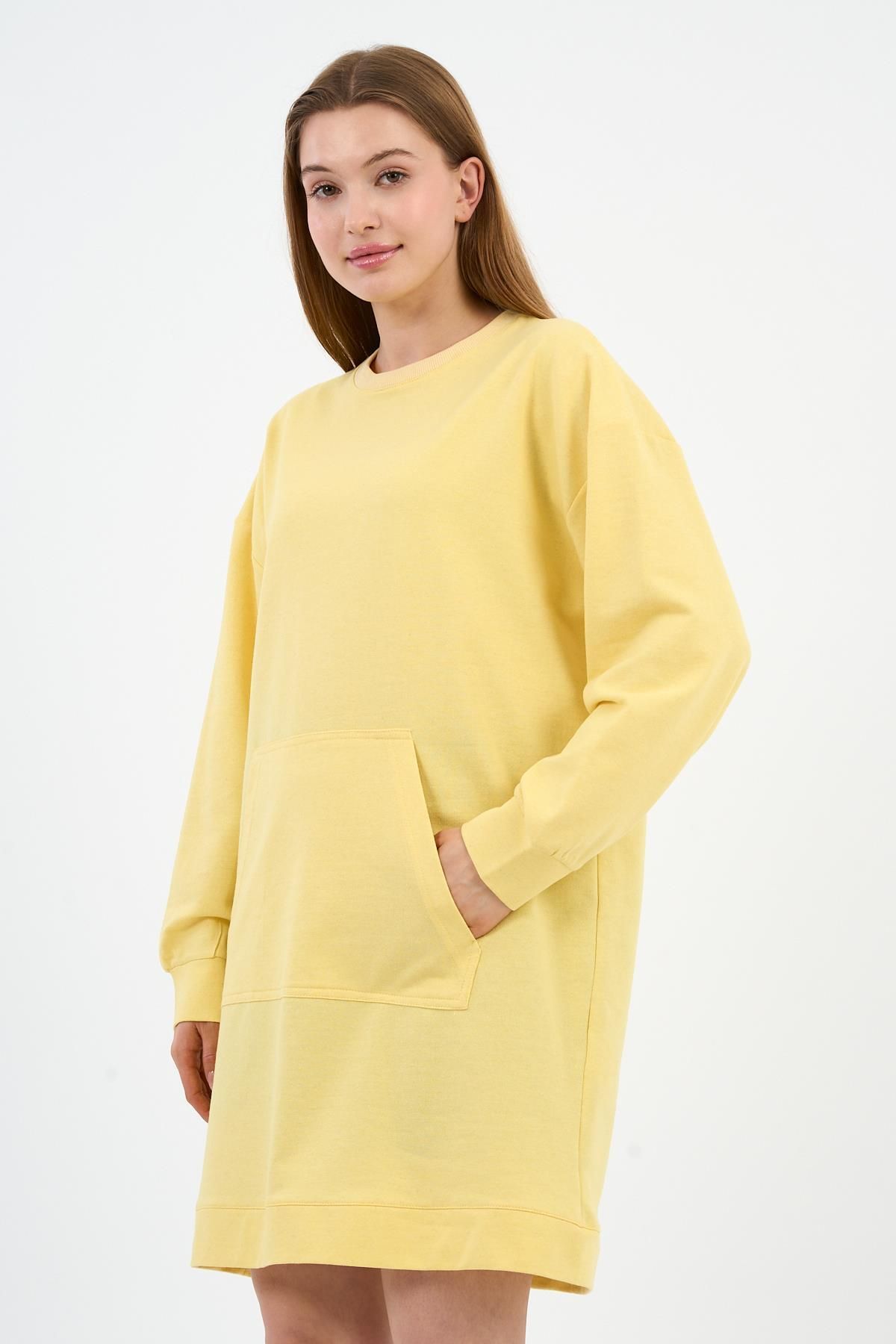 ALEXANDERGARDI Kadın Kanguru Cepli Oversize Tunik (B24-00225)