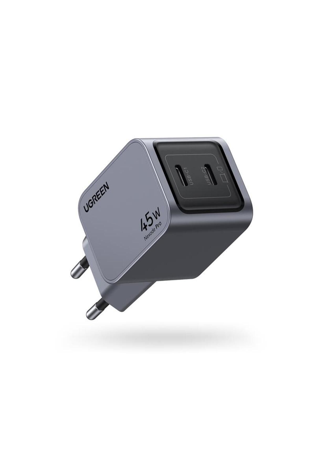 Ugreen Nexode Pro 45w Gan Hızlı Şarj Cihazı Type-c Qc Pd 2xusb-c Uzay Grisi