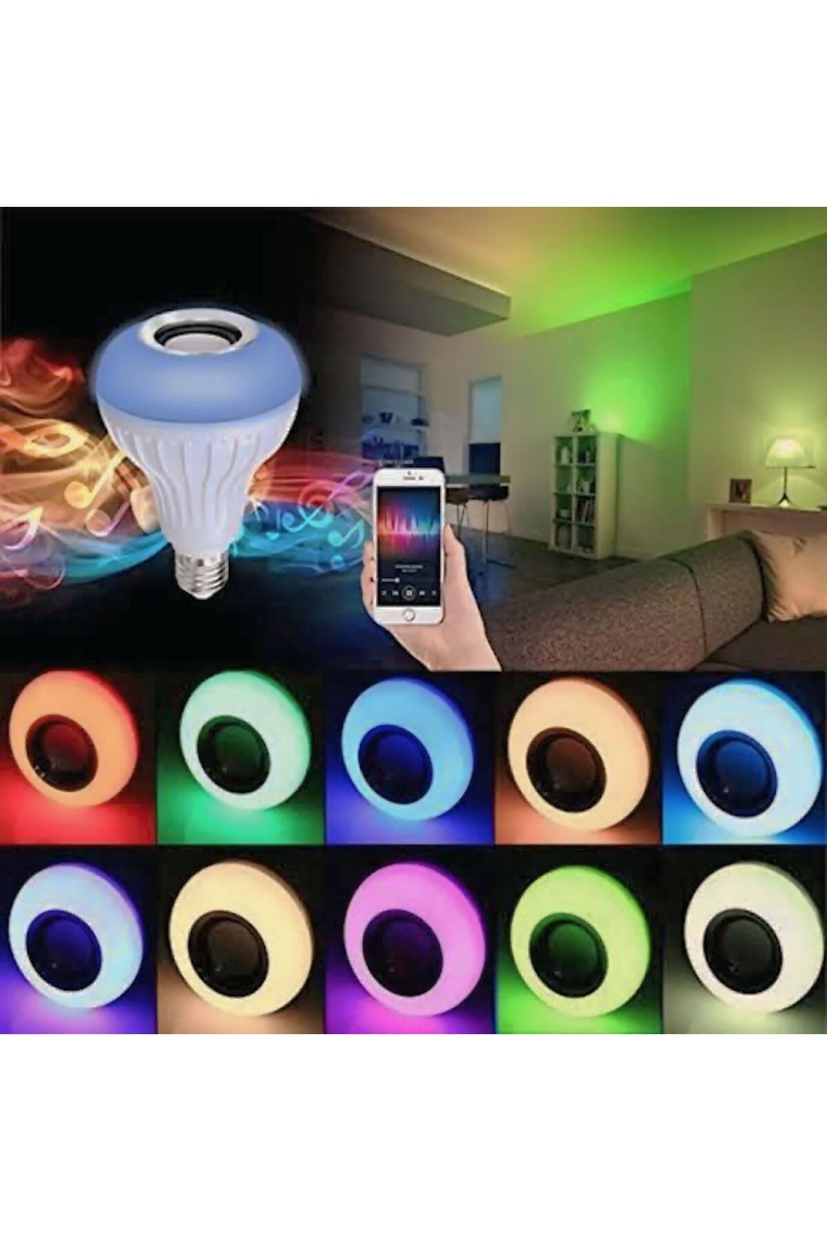 Home UZAKTAN KUMANDALI GECE LAMBASI BLUETOOTH HOPARLÖR RGB AMPUL