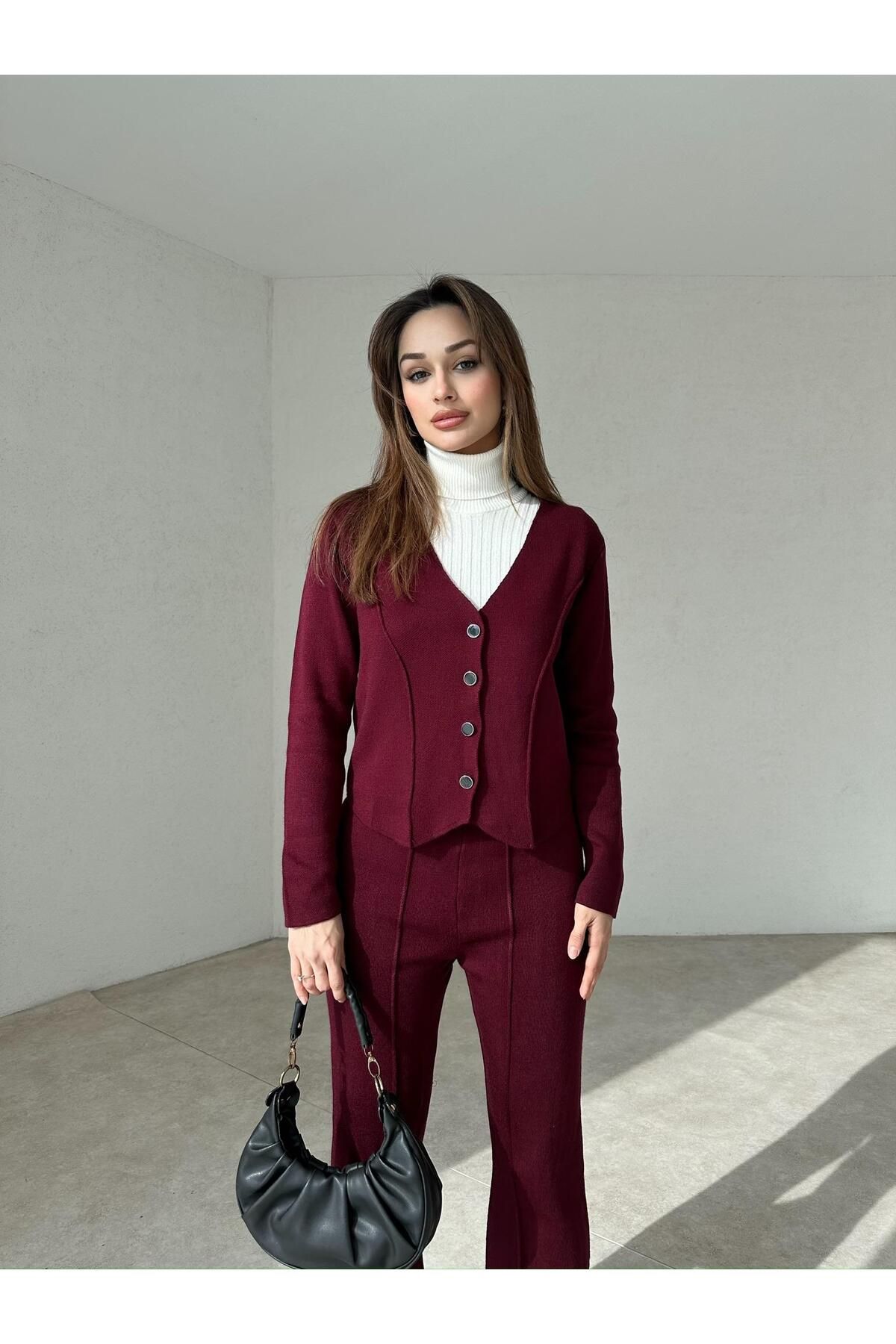 Mooi Butik WENNA Takım 2535 - Bordo