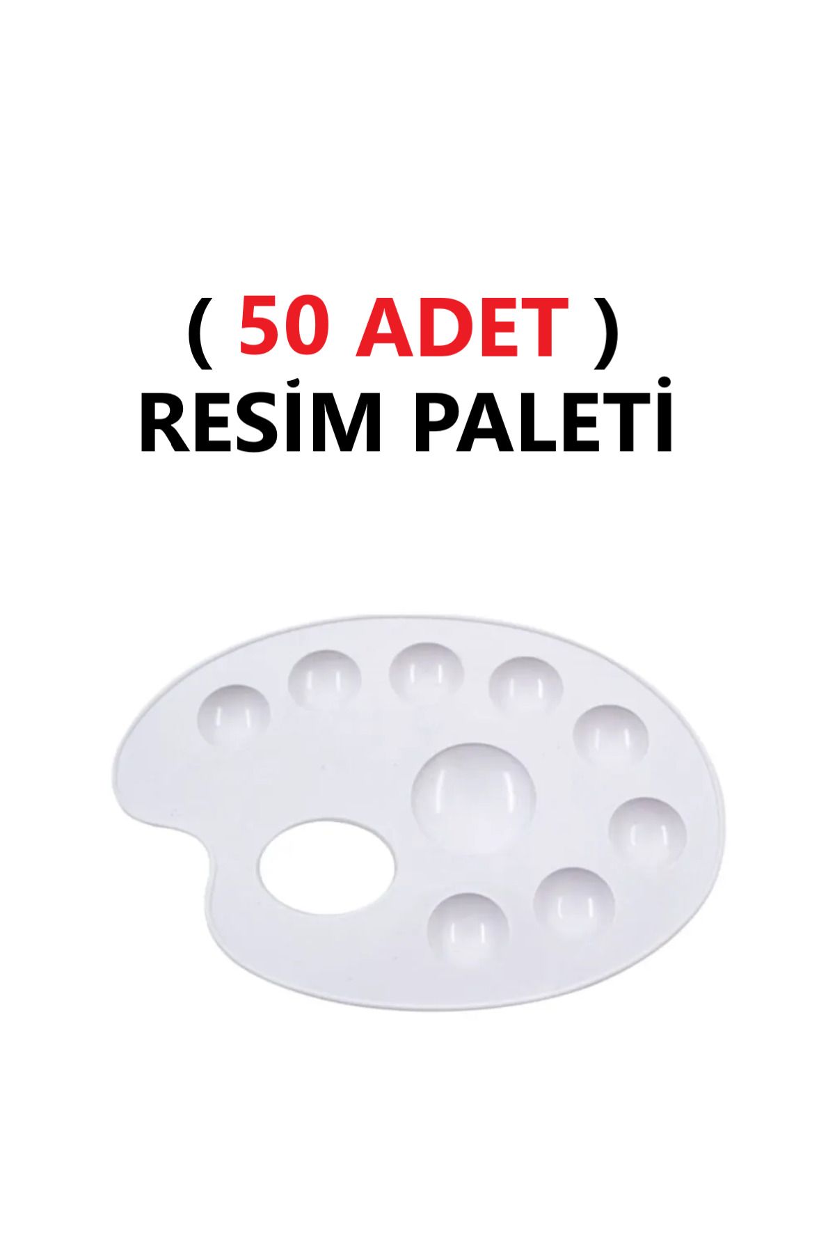 TİFOYS ( 50 ADET ) Resim Boya Paleti - Plastik Palet, Okul Ressam Paleti - 20 cm - 9 Göz