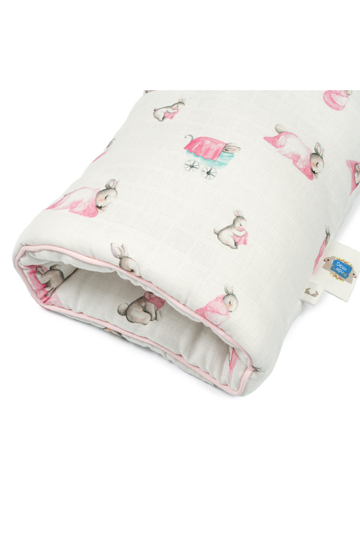 Deux Lapins % 100 Pamuk Pratik Silindir Emzirme Kol Destek Yastığı - Bébé Lapin Rose fotoğrafı 3 (önizleme)