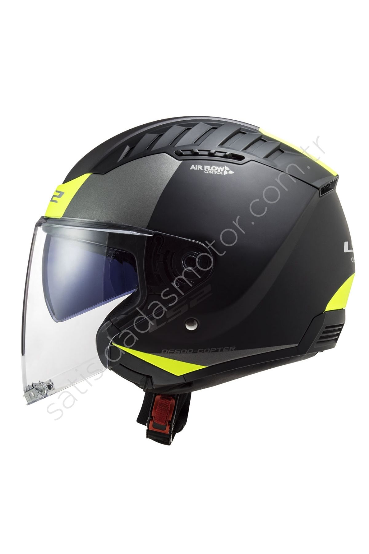 LS2 COPTER 2 URBANE MAT SİYAH-NEON SARI AÇIK KASK