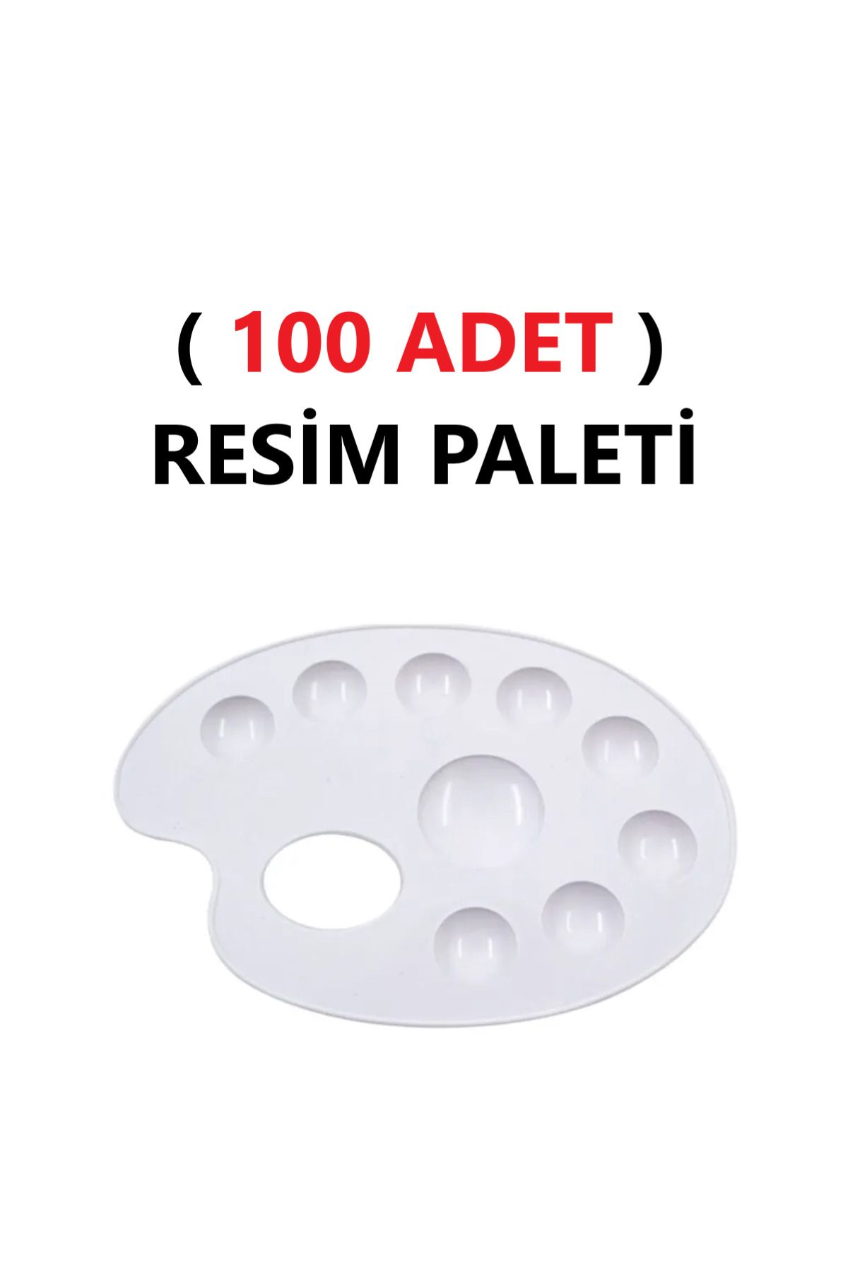 TİFOYS ( 100 ADET ) Resim Boya Paleti - Plastik Palet, Okul Ressam Paleti - 20 cm - 9 Göz