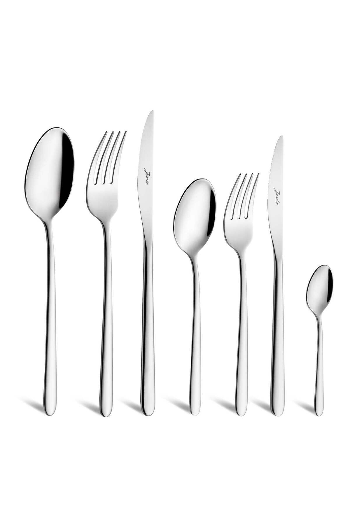 Jumbo 2004 84 Parça 12 Kişilik Çelik Çatal Kaşık Bıçak Takımı