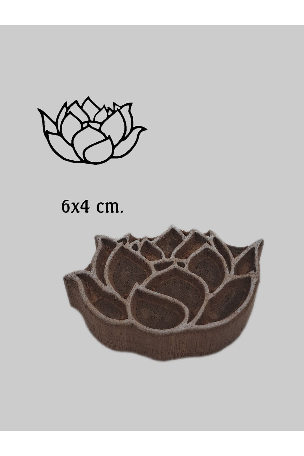 baskıkalıbı Ahşap baskı kalıbı lotus 6x4 cm. d145