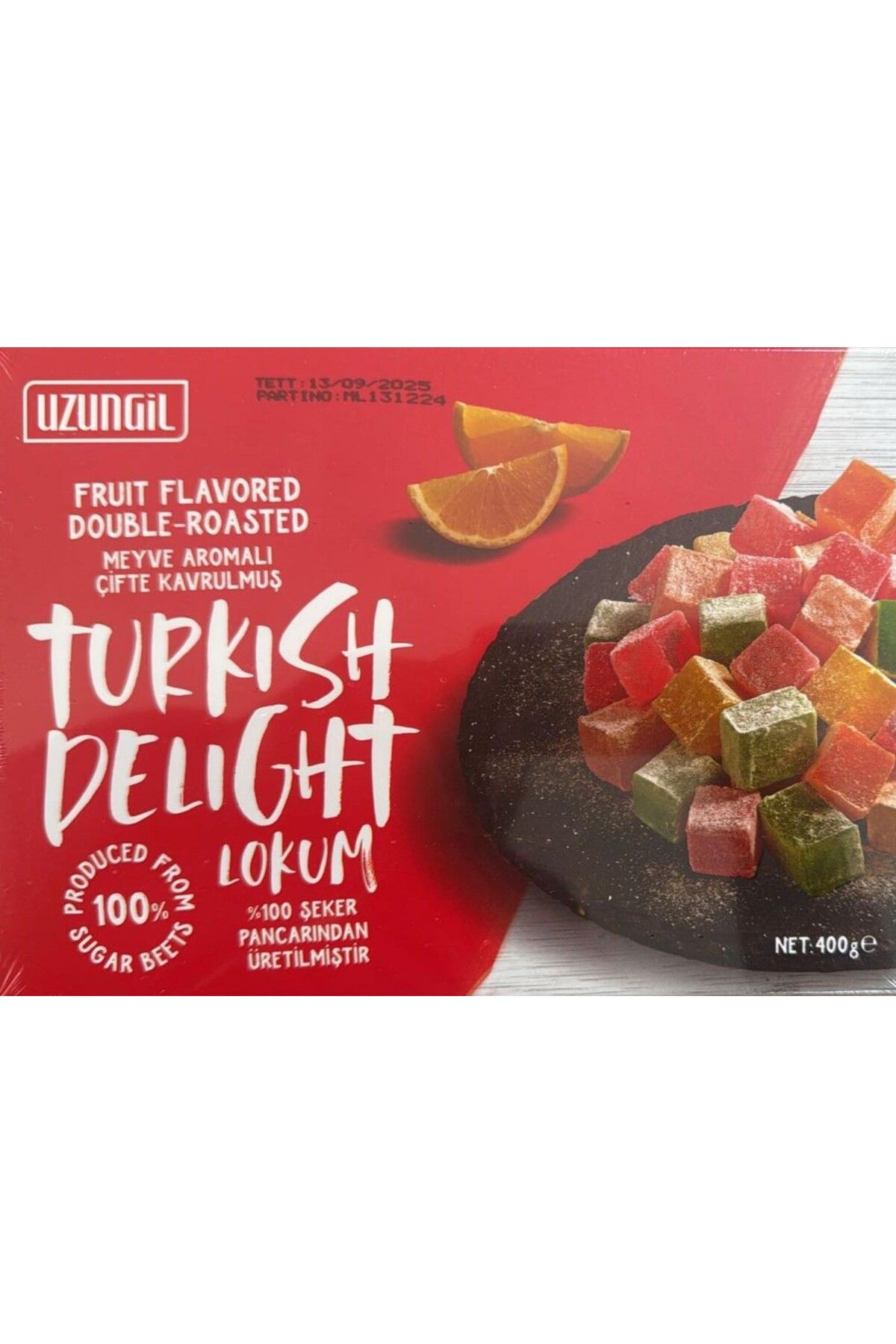 Uzungil mevye aromalı çifte kavrulmuş lokum 400 gr