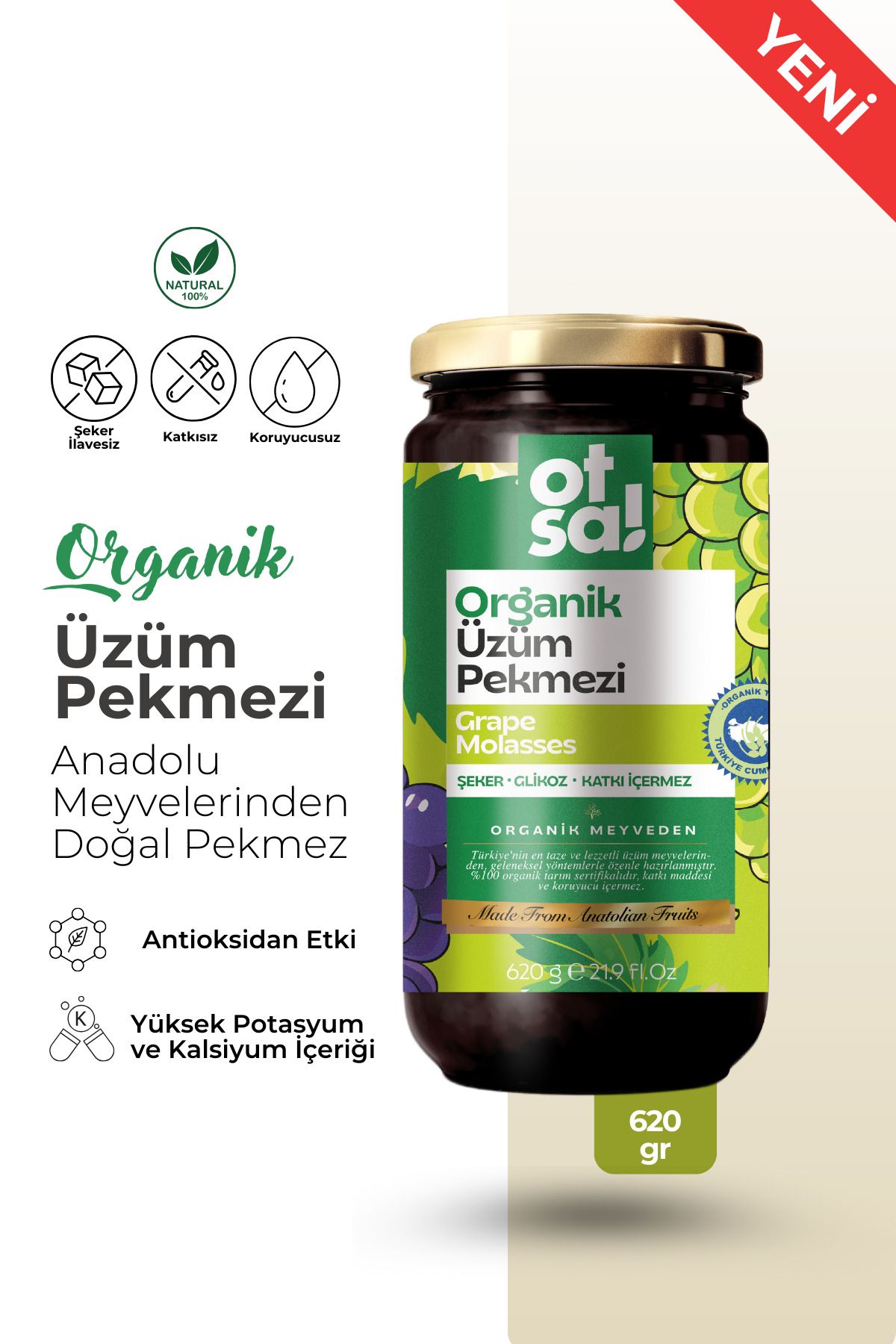 Otsa Organik Üzüm Pekmezi 620 gr