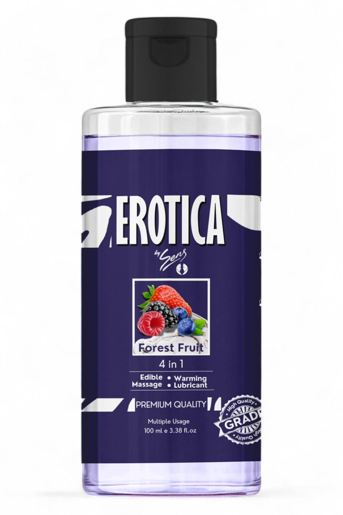 Erotica Forest Fruit 4 in 1 WB Lube 100 ml by Sens Su Bazlı Orman Meyve Aromalı Kayganlaştırıcı Masaj Jeli