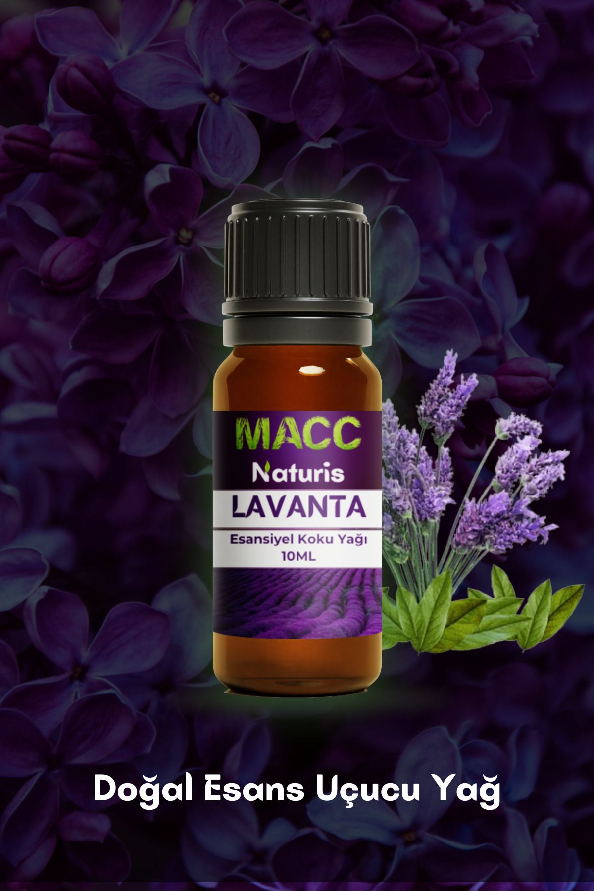 Wodimark MACC Naturis Lavanta Esansiyel Uçucu Koku Yağ Difüzör Esans Yağı Aromaterapi Yağı 10ml