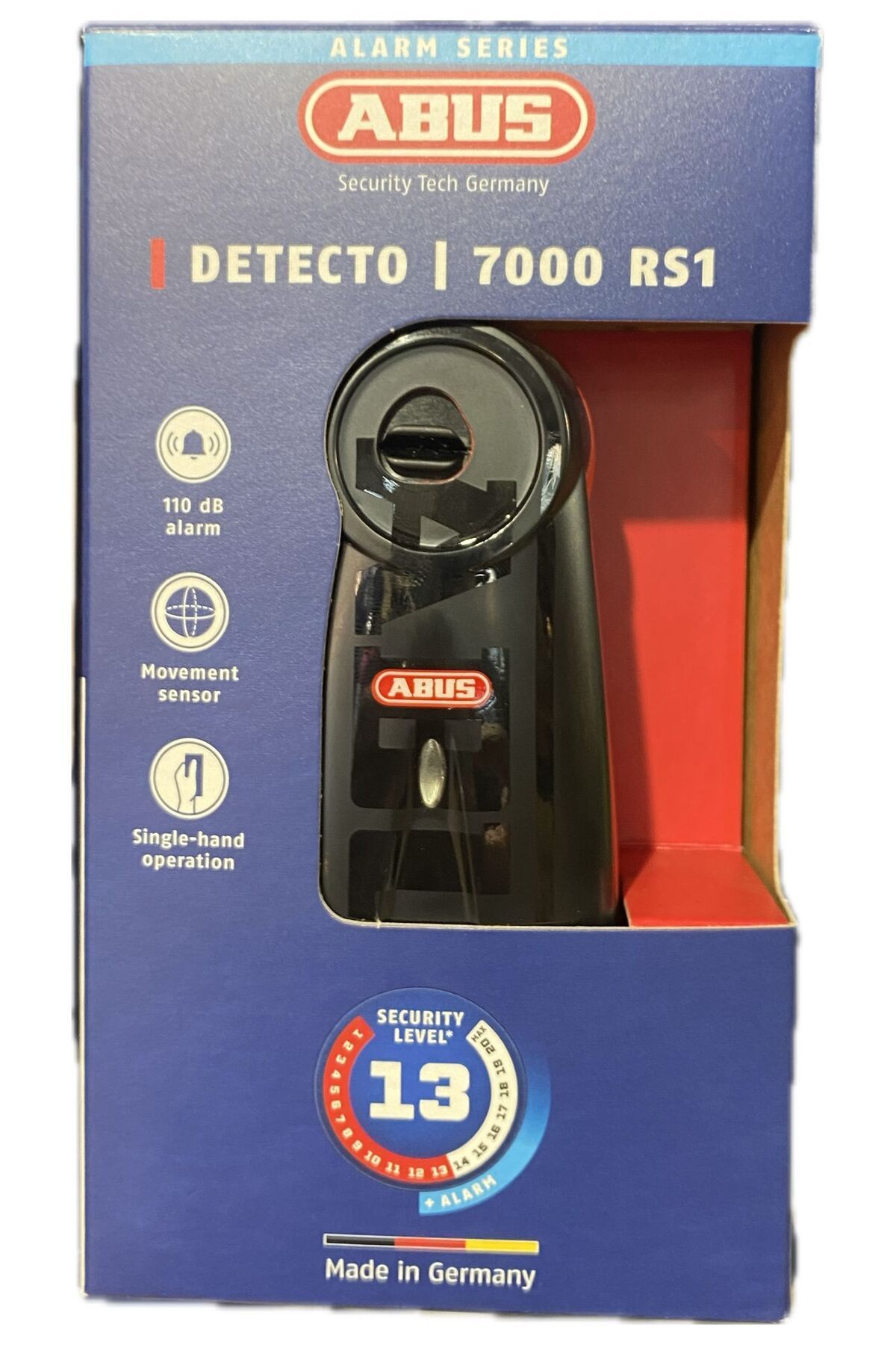 Abus detecto 7000 Rs1 kırmızı alarmlı disk kilidi