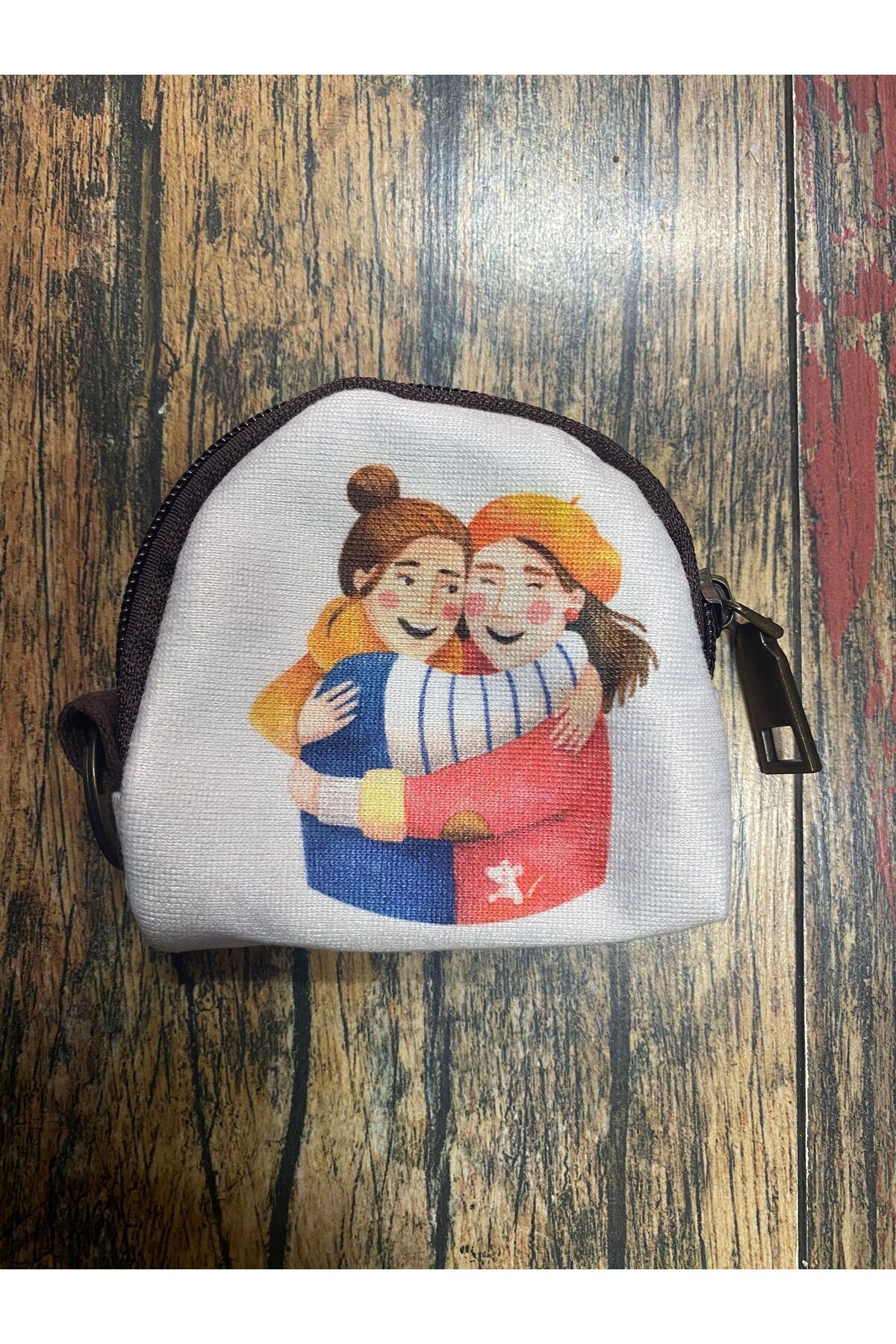 Street Bag Best Friends Temalı Etnik Otantik Bohem Desenli Mini Cüzdan Bozuk Para Cüzdanı