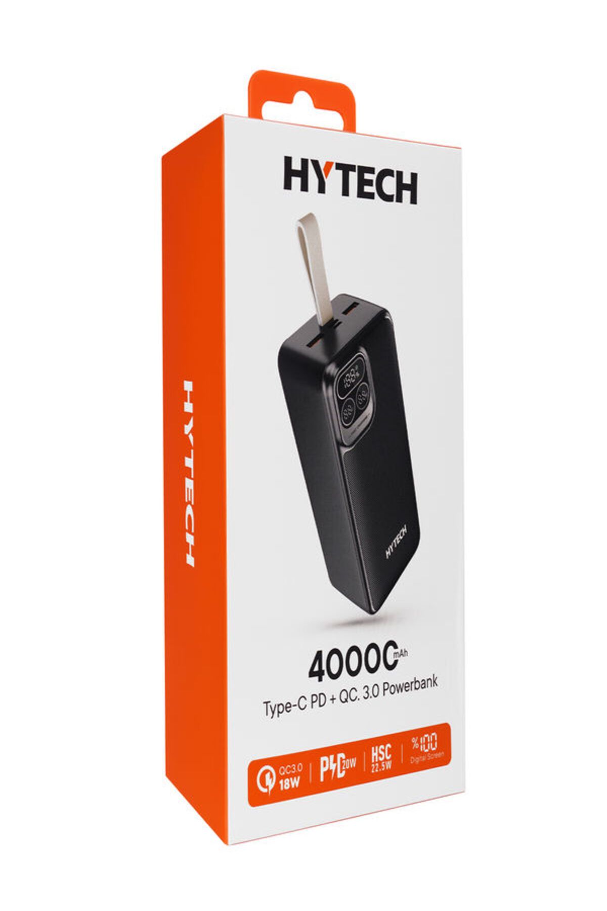 Hytech H410 40000mAh HSC22.5W PD20W+QC3.0 18W Siyah LCD Taşınabilir POWERBANK