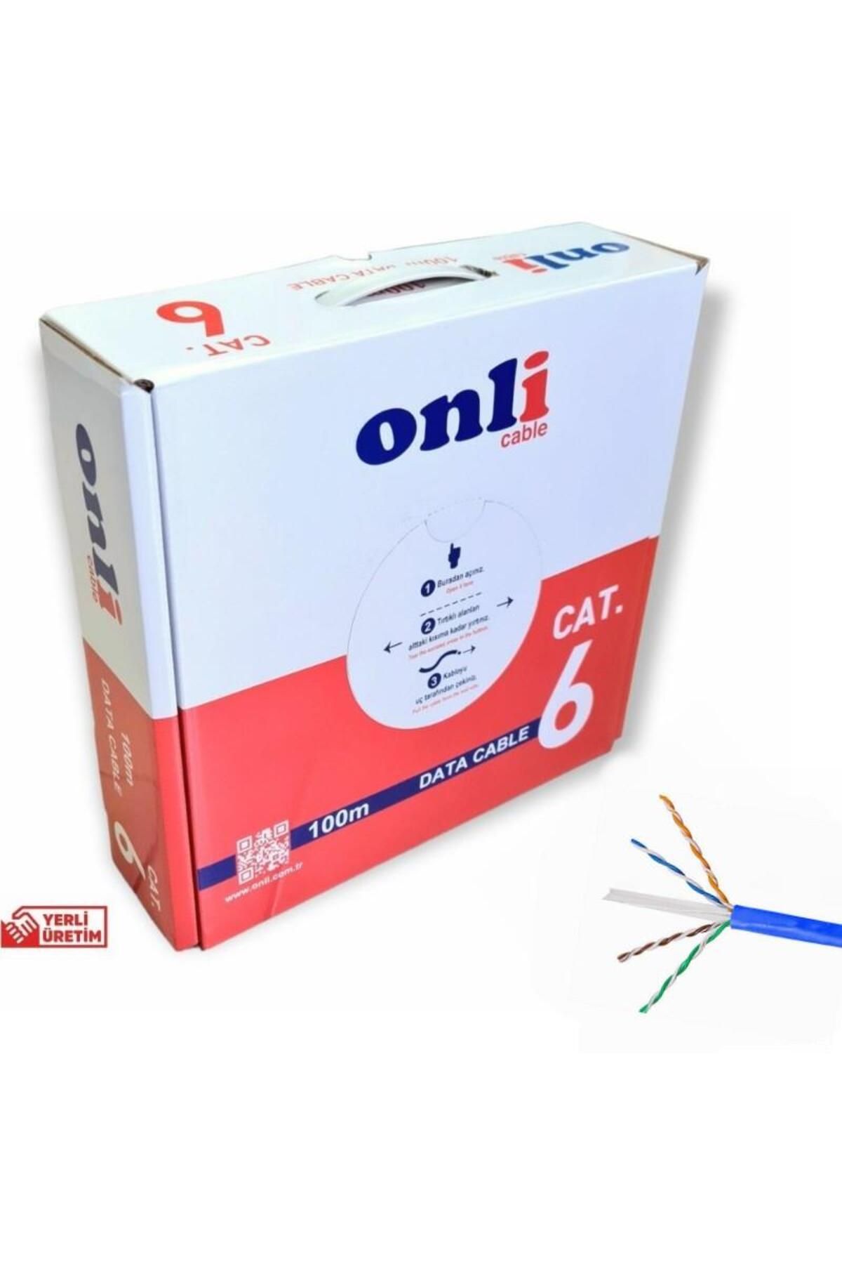 electroon Onli 23AWG UTP CAT6 Network Kablosu Mavi 100Mt Yerli Üretim