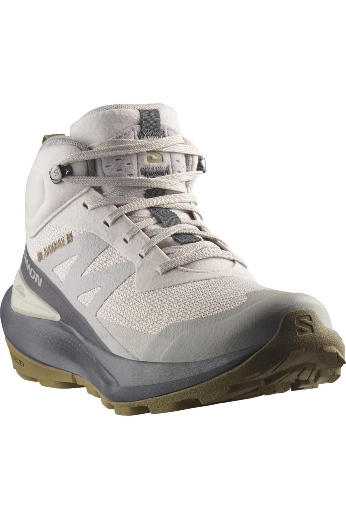 Salomon 475642 Elixir Activ Mid GTX W Silver Cloud/Nine Iron/Gothic Olive Kadın Outdoor Bot