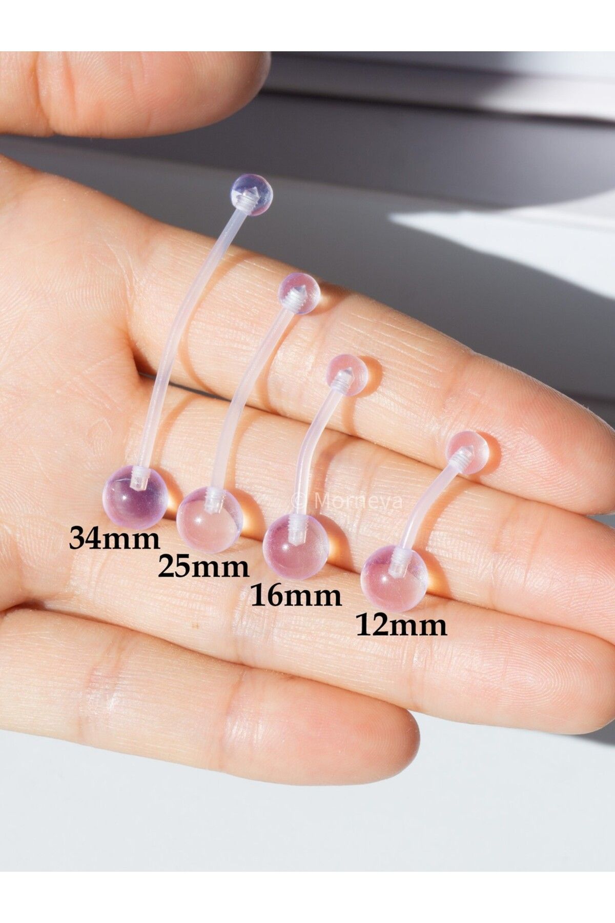 MORNEVA-Flexible and Invisible Transparent Bioplast Maternity Piercing - Set of 4 3