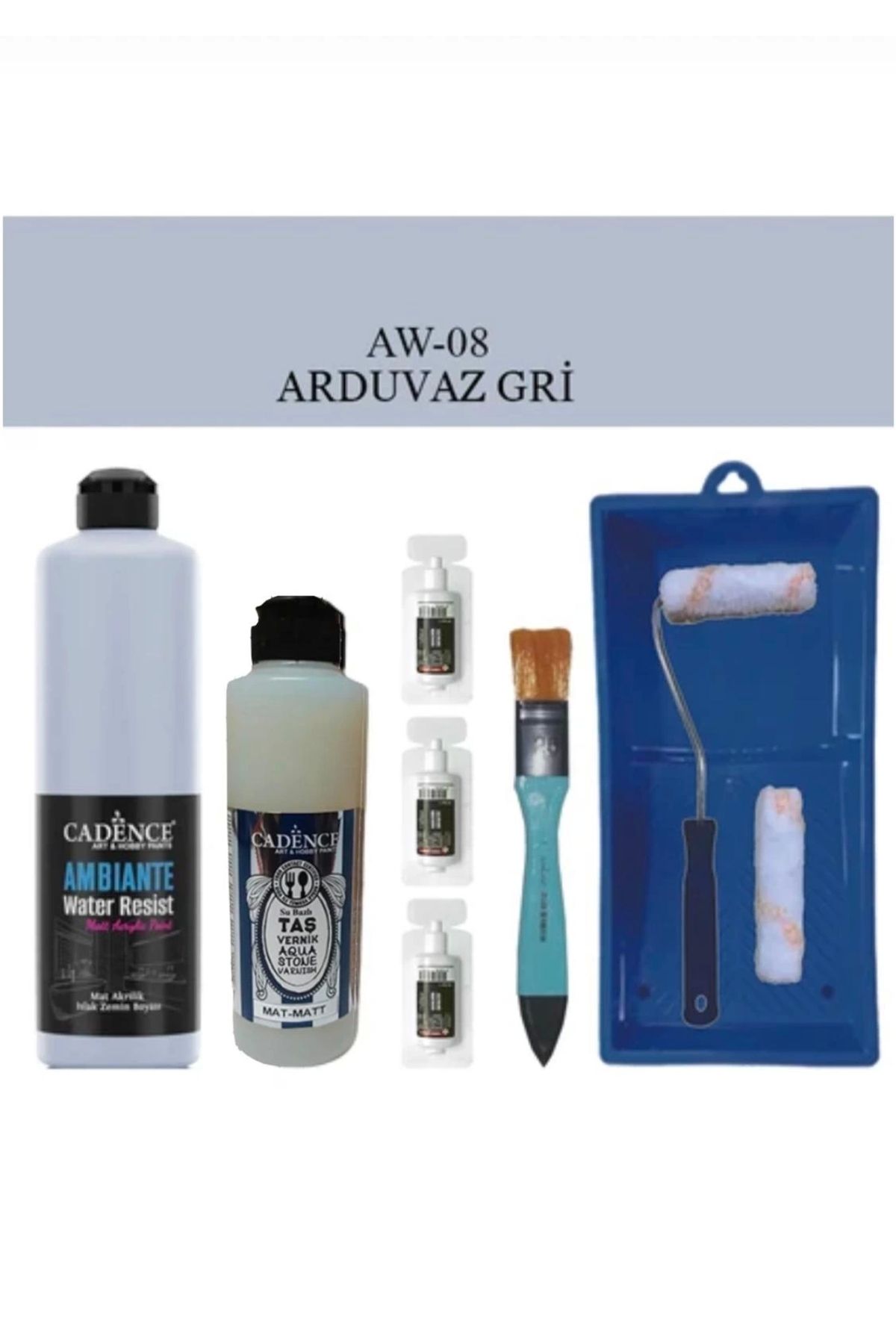 Cadence Boya Fayans Tezgah B-ambiente Islak Zemin Aw-08 Ard.gri 500ml Katalizör 30gr Mat Taş Vernik