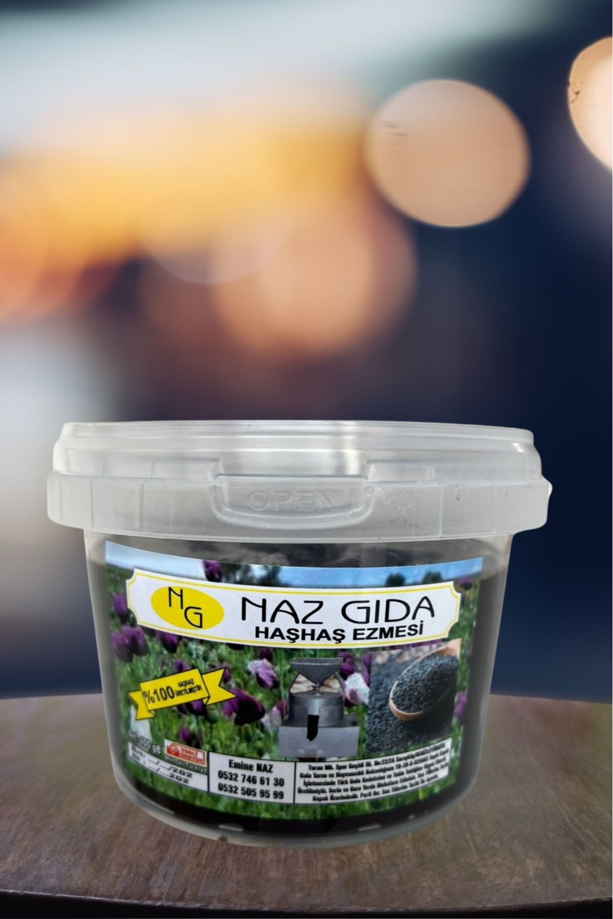 NAZ GIDA Doğal siyah haşhaş ezmesi (400gr)