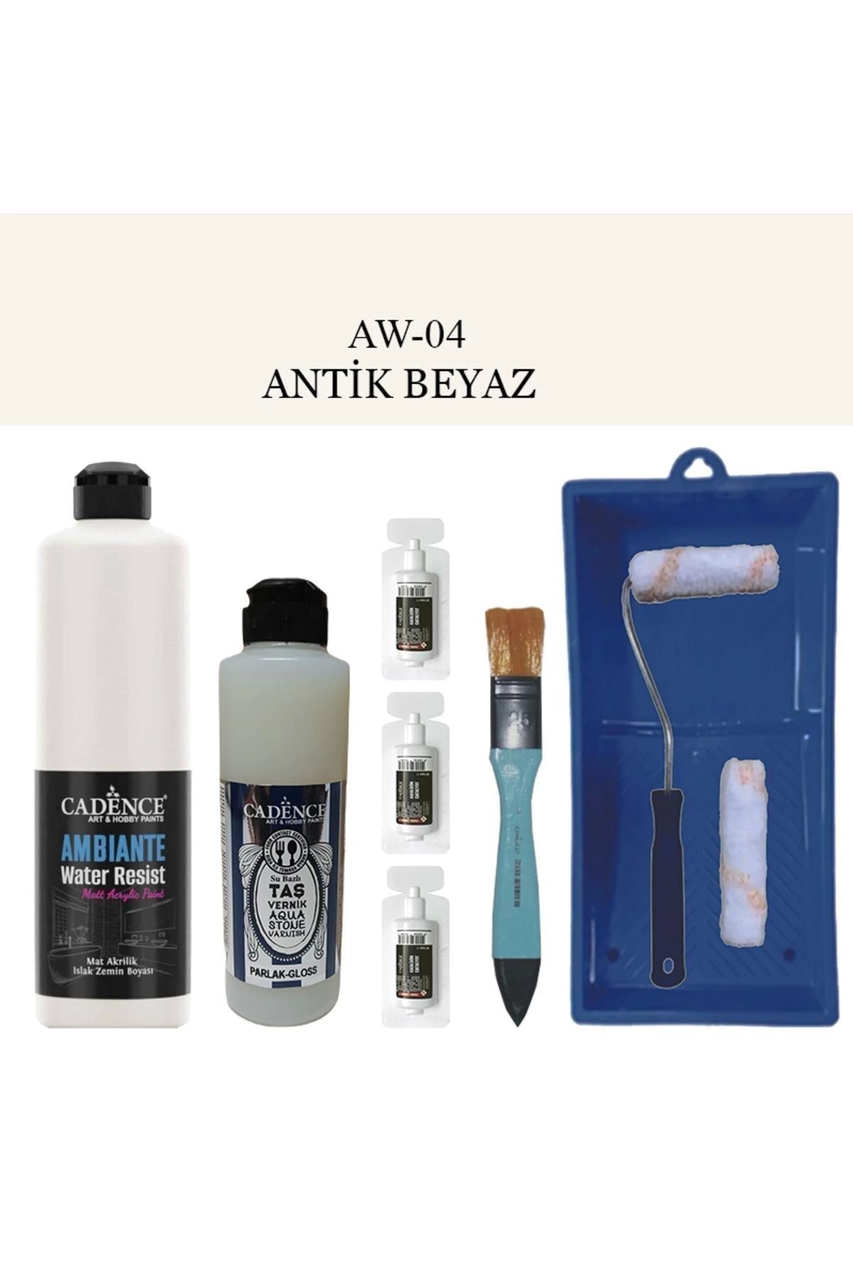 Cadence Boya Fayans Tezgah B-ambiente Islak Zemin Aw-04 Antikbeyaz 500ml Katalizör 30gr Taş Vernik 2