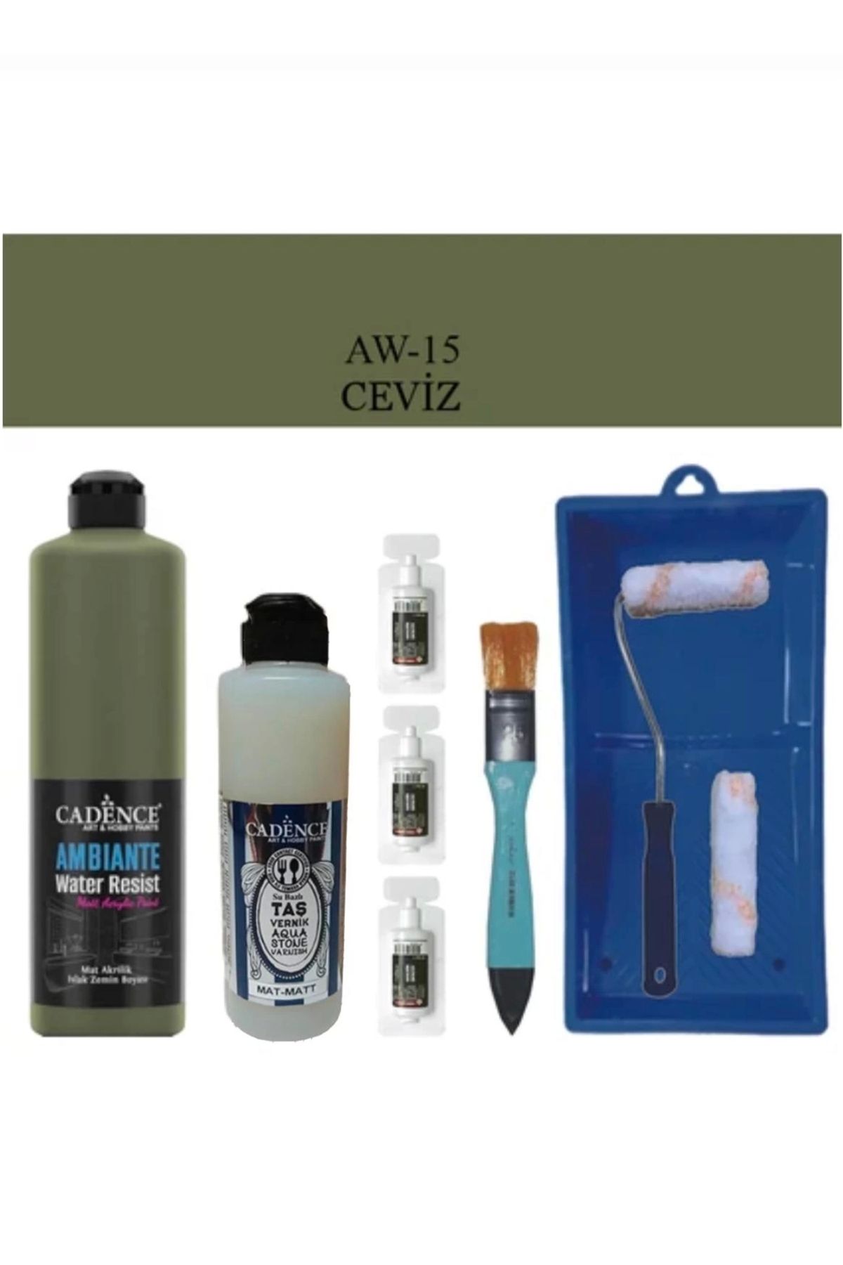 Cadence Boya Fayans Tezgah B-ambiente Islak Zemin Aw-15 Ceviz 500ml Katalizör 30gr Mat Taş Vernik 25