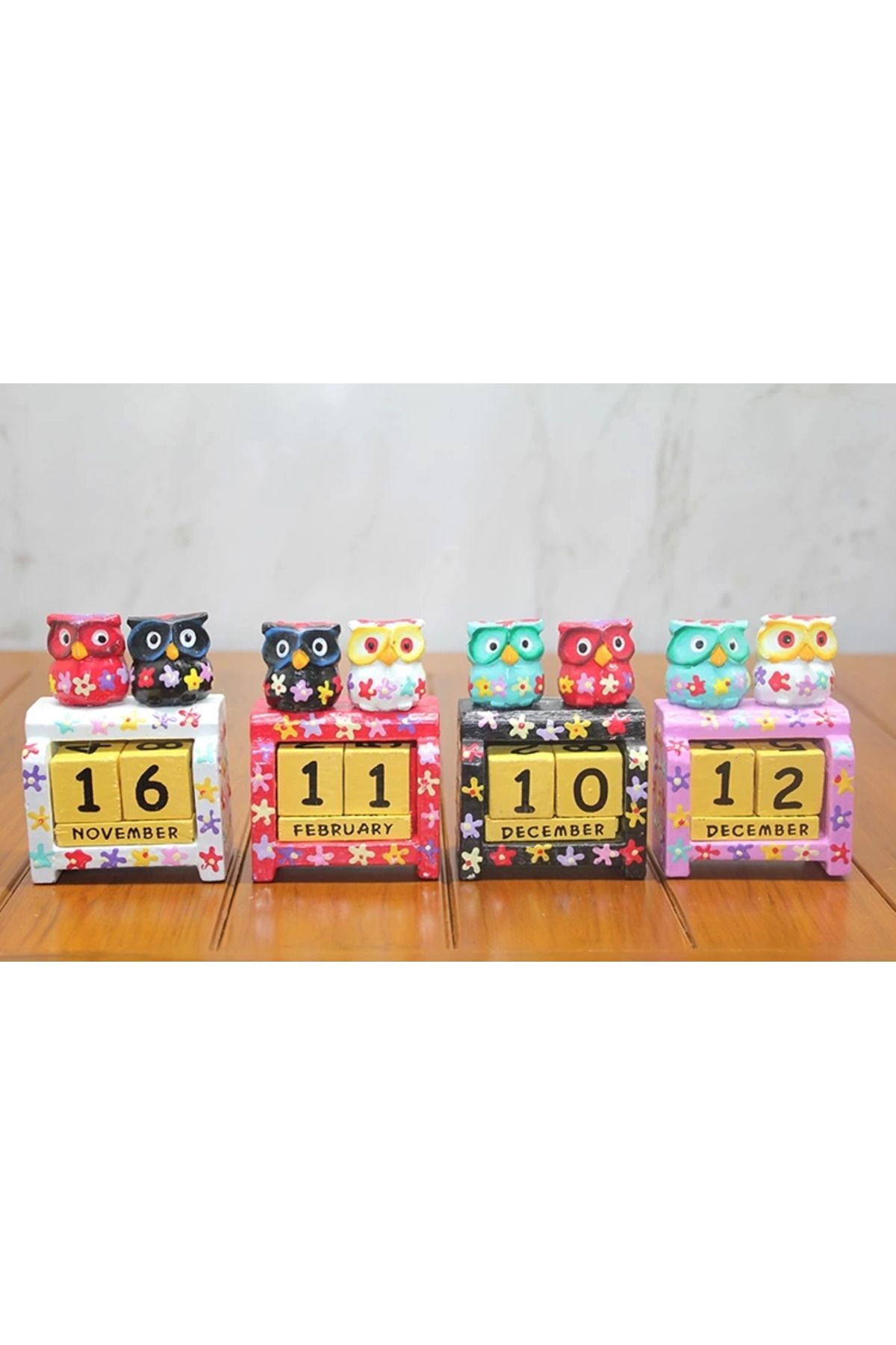 Butik Ahşap Baykuş Takvim Polos-21