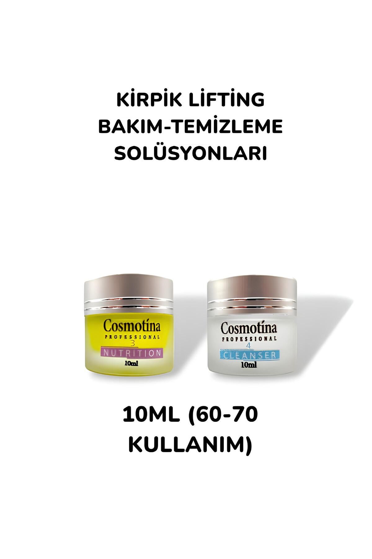 Cosmotina Kirpik Lifting ve Kaş Laminasyon – 3 No Bakım ve 4 No Temizleme Solüsyonları