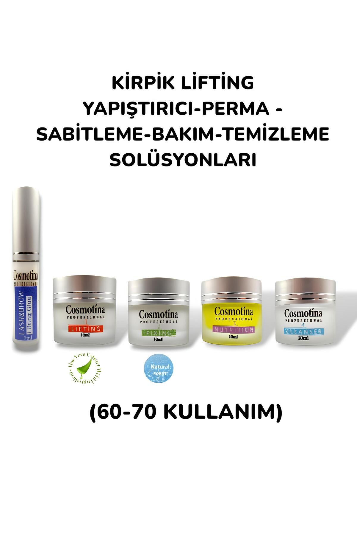 Cosmotina Kirpik Lifting Yapıştırıcı 1 No Perma 2 No Sabitleme 3 No Bakım ve 4 No temizleme