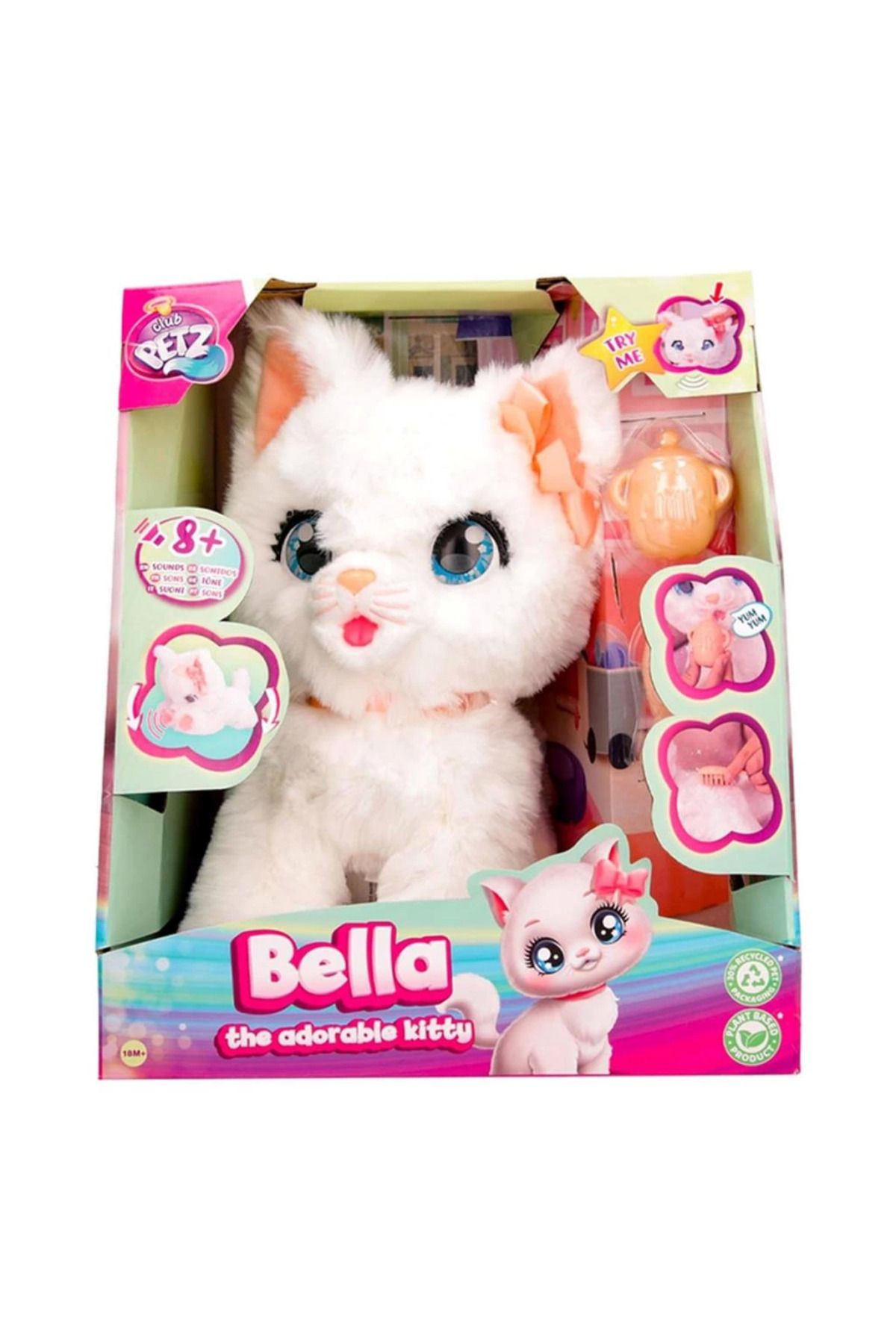 DEPOT Nessiworld 90773  Hareketli ve Sesli Sevimli Peluş Kedicik Bella -Sunman