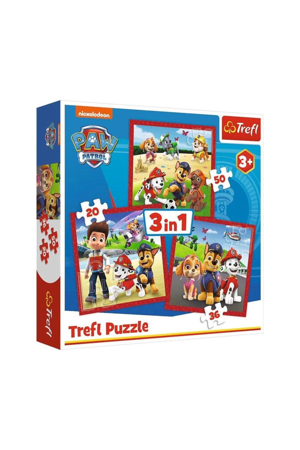 DEPOT PUZZLE-34867 Paw Patrol 3IN1 Puzzle