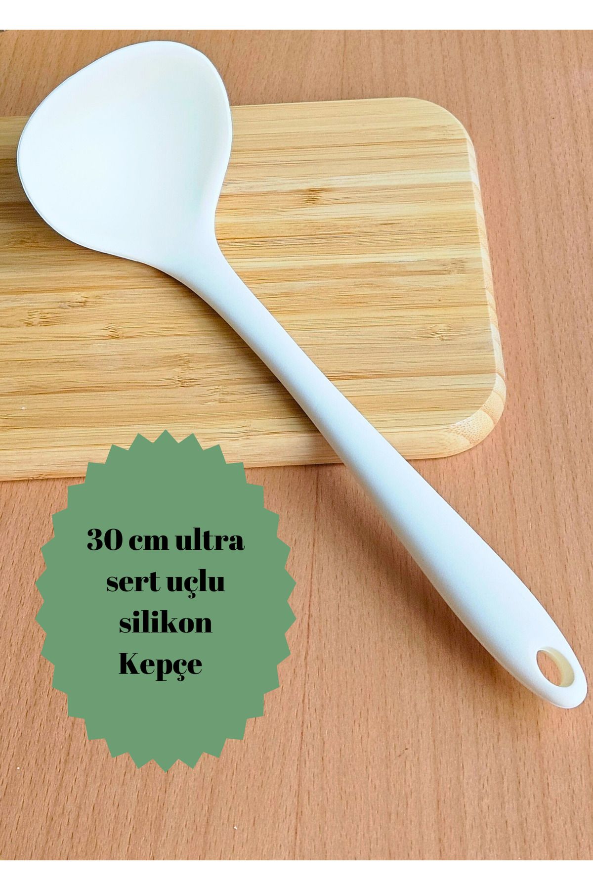 BRE HOME 30 cm silikon ultra sert uçlu yüksek ısıya dayanıklı kepçe