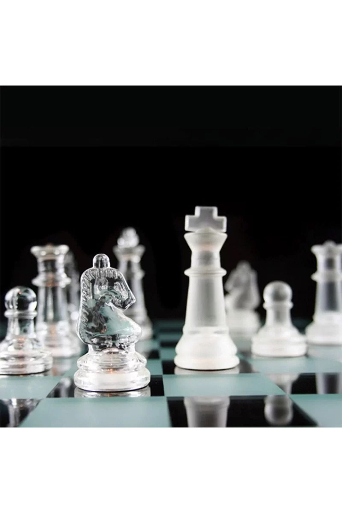 ShopZum Glass Chess Cam Satranç Takımı (35 Cm X 35 Cm)