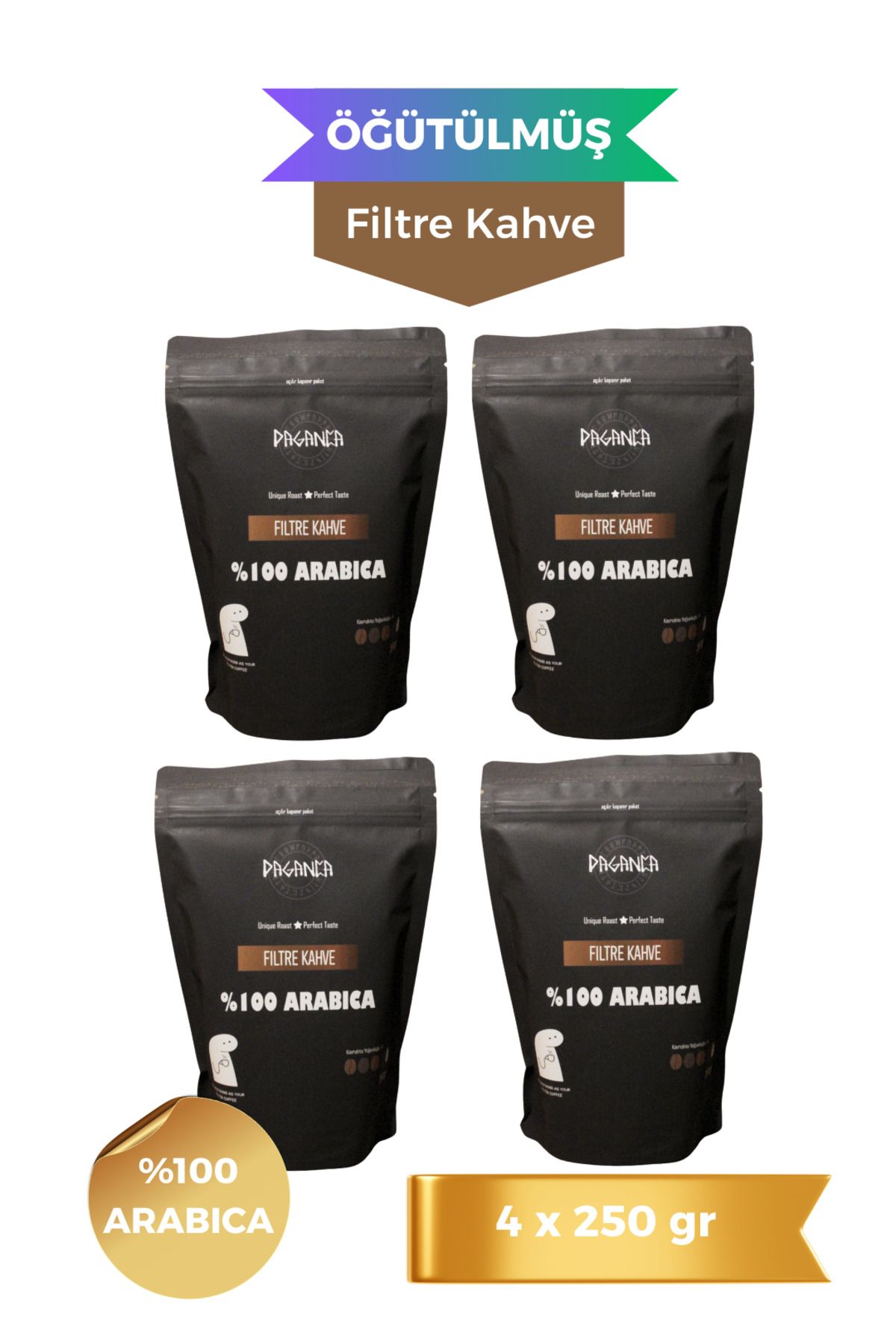 Paganca Filtre Kahve Öğütülmüş 4 x 250gr %100 Arabica