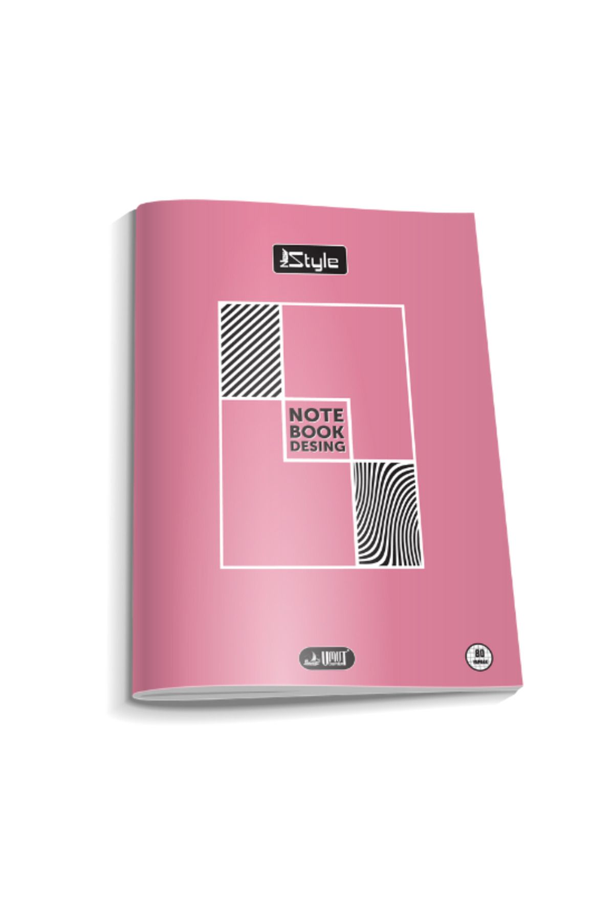 Glanart-A4 Size Red Lined 40 Sheets Checkered Notebook with Plastic Cover - 1 Piece Newstyle 1